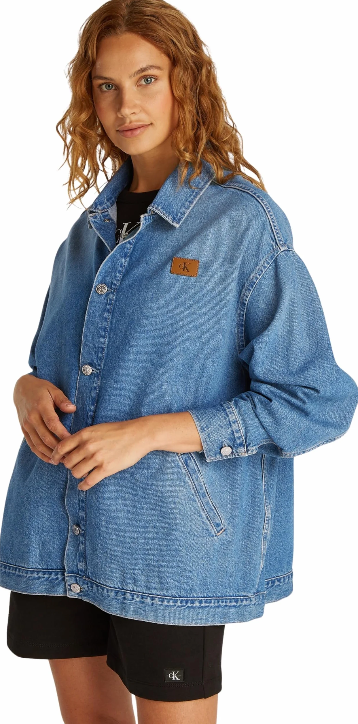 Calvin Klein Kurtka z kapturem Kobiety Denim Overshirt J20j225185