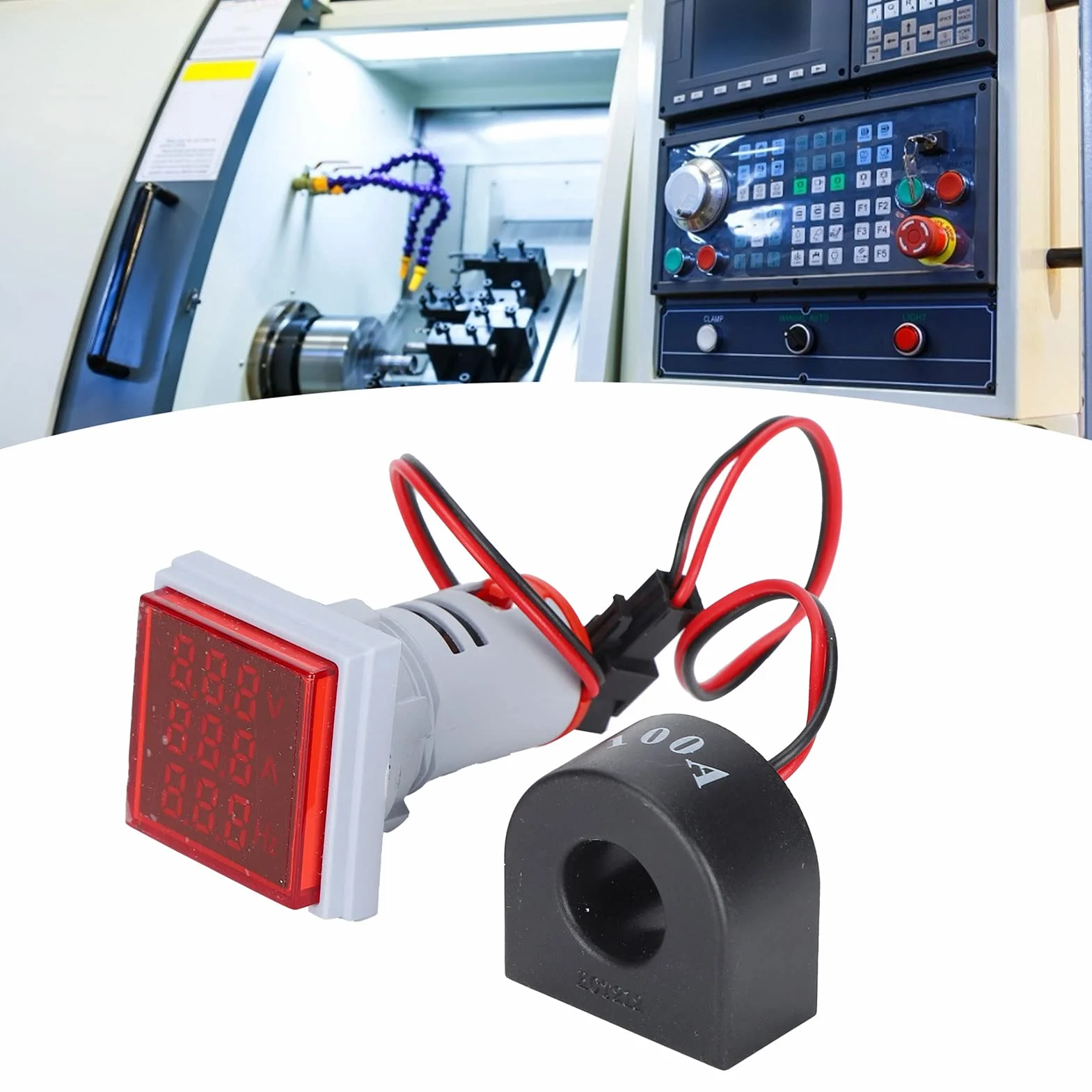 Wskaźnik sygnału prądu Uniwersalna lampa kwadratowa z 3 wyświetlaczami 60~500V AC AD16-22VAH(czerwony)