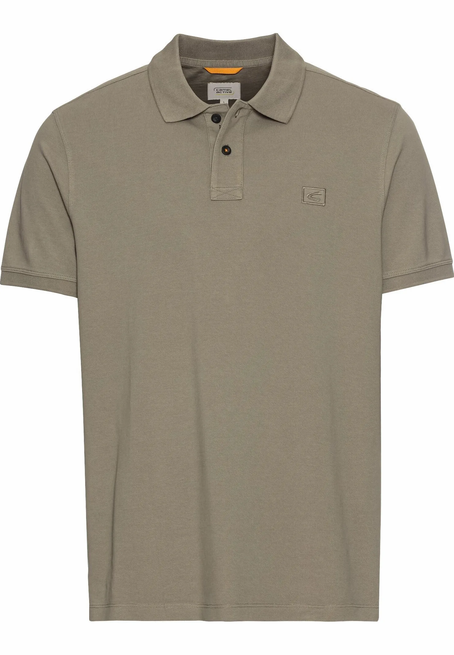 camel active Męska koszulka polo z rękawami do łokci z czystej bawełny, khaki, XXL