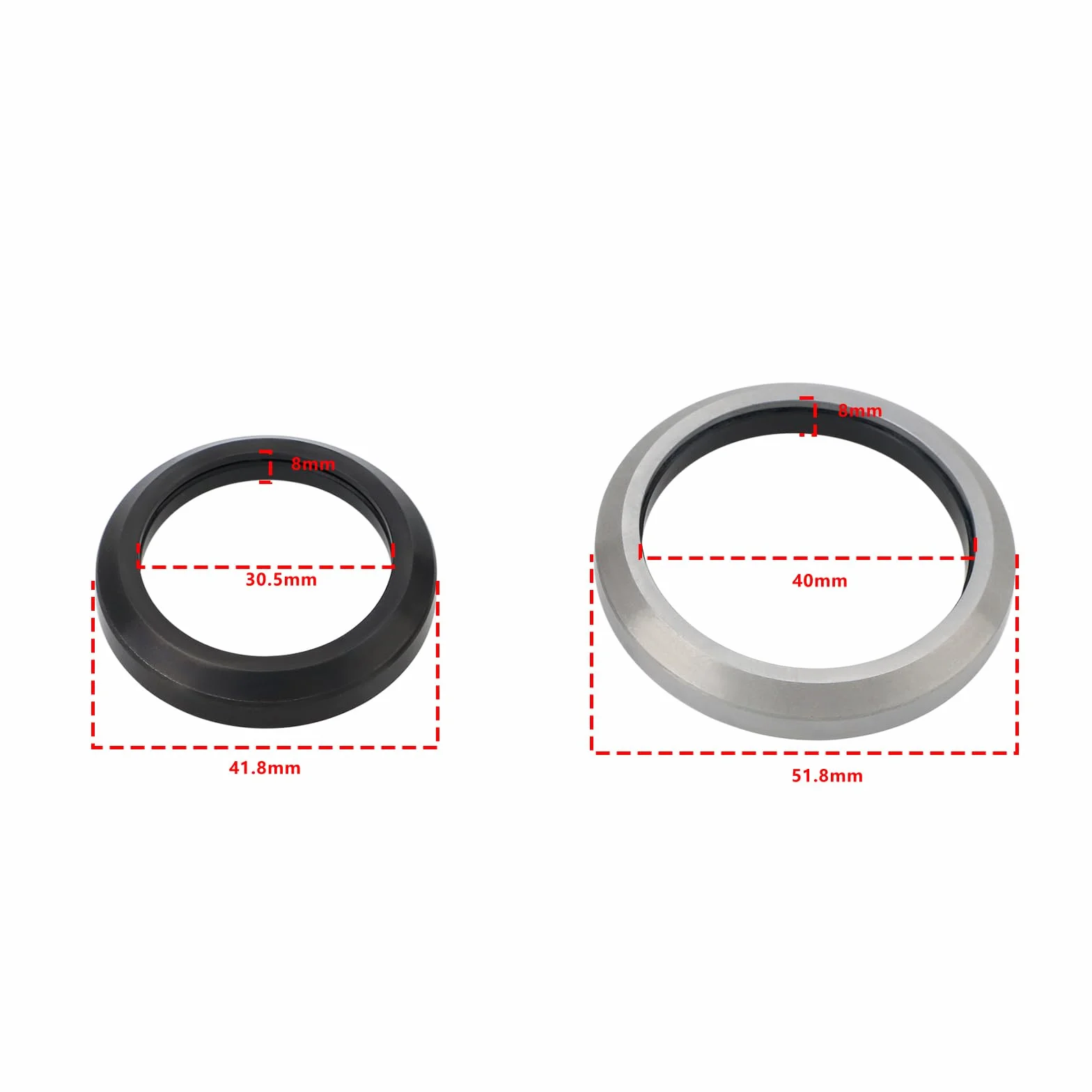 Create idea Zestaw łożysk stożkowych do roweru MH-P08F 45°+ łożysko dolne ACB518K 36° × 45°, kompatybilny z FSA NO.42 ORBIT C-40 1-1/20.3 cm do 3.8 cm IS42 / IS52