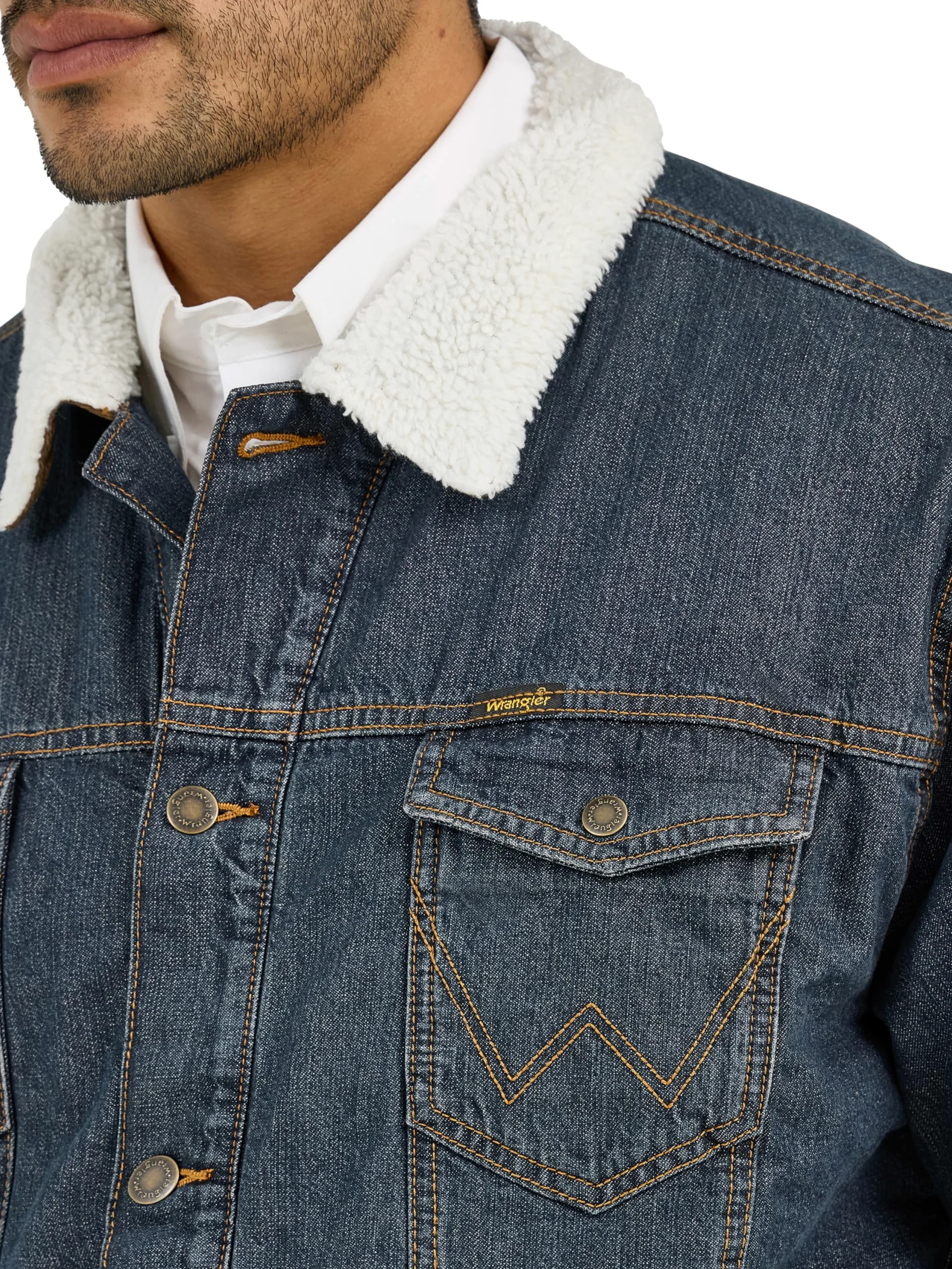 Wrangler Kurtka dżinsowa z podszewką kowbojską Mężczyźni 74256rt (1 w zestawie)