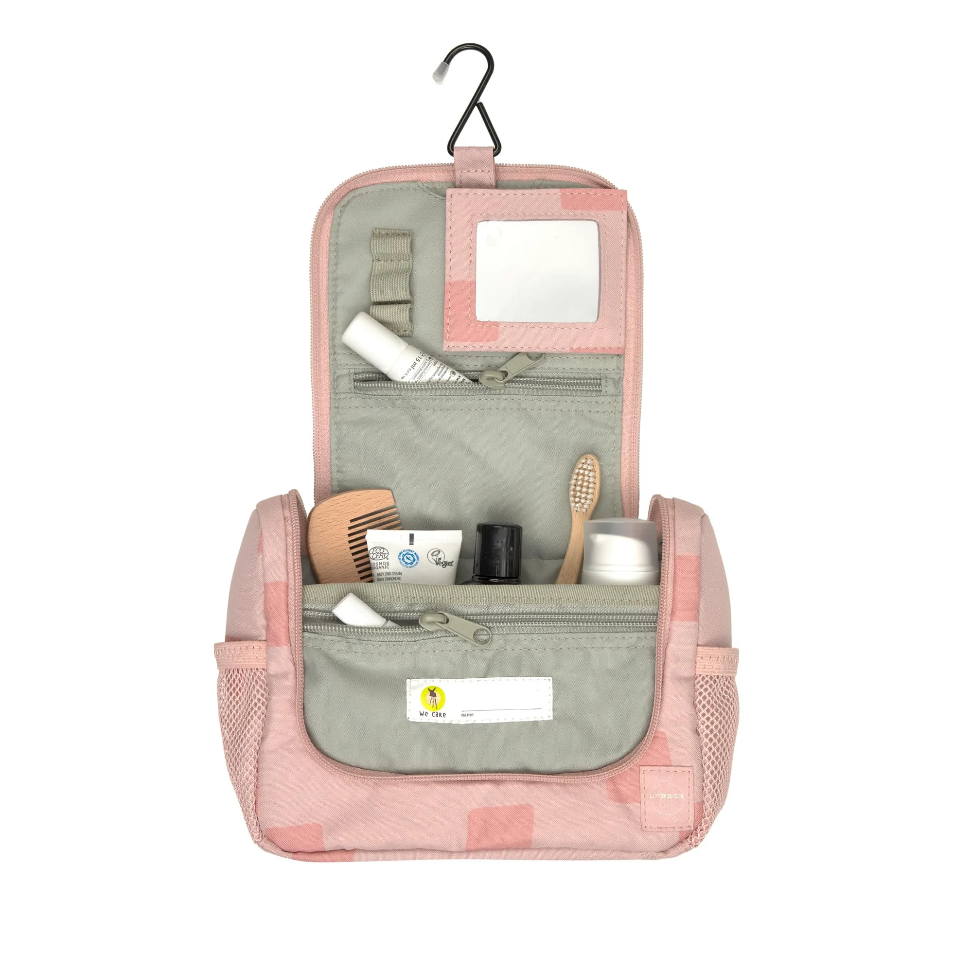 LÄSSIG Kosmetyczka dla dzieci, worek na pranie, do zawieszania/mini Washbag Pattern Party Rose