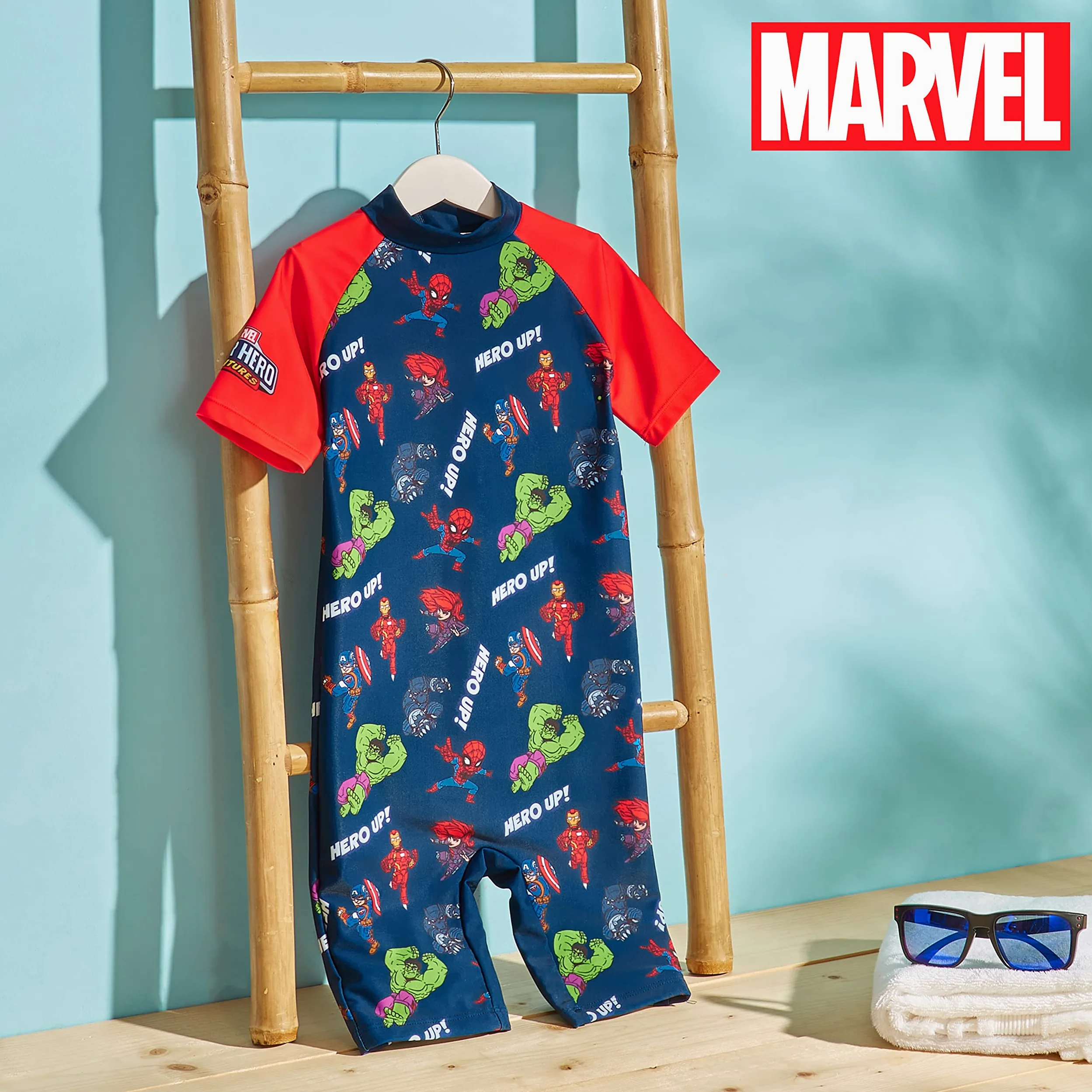 Marvel Kostium Kąpielowy dla Dzieci Lato Wakacje Niezbędniki dla Dzieci Hulk Spiderman Stroje Kąpielowe dla Dzieci 3-10 Lat Krótka Rękaw Pełne Ciało Strój Kąpielowy Stroje Plażowe