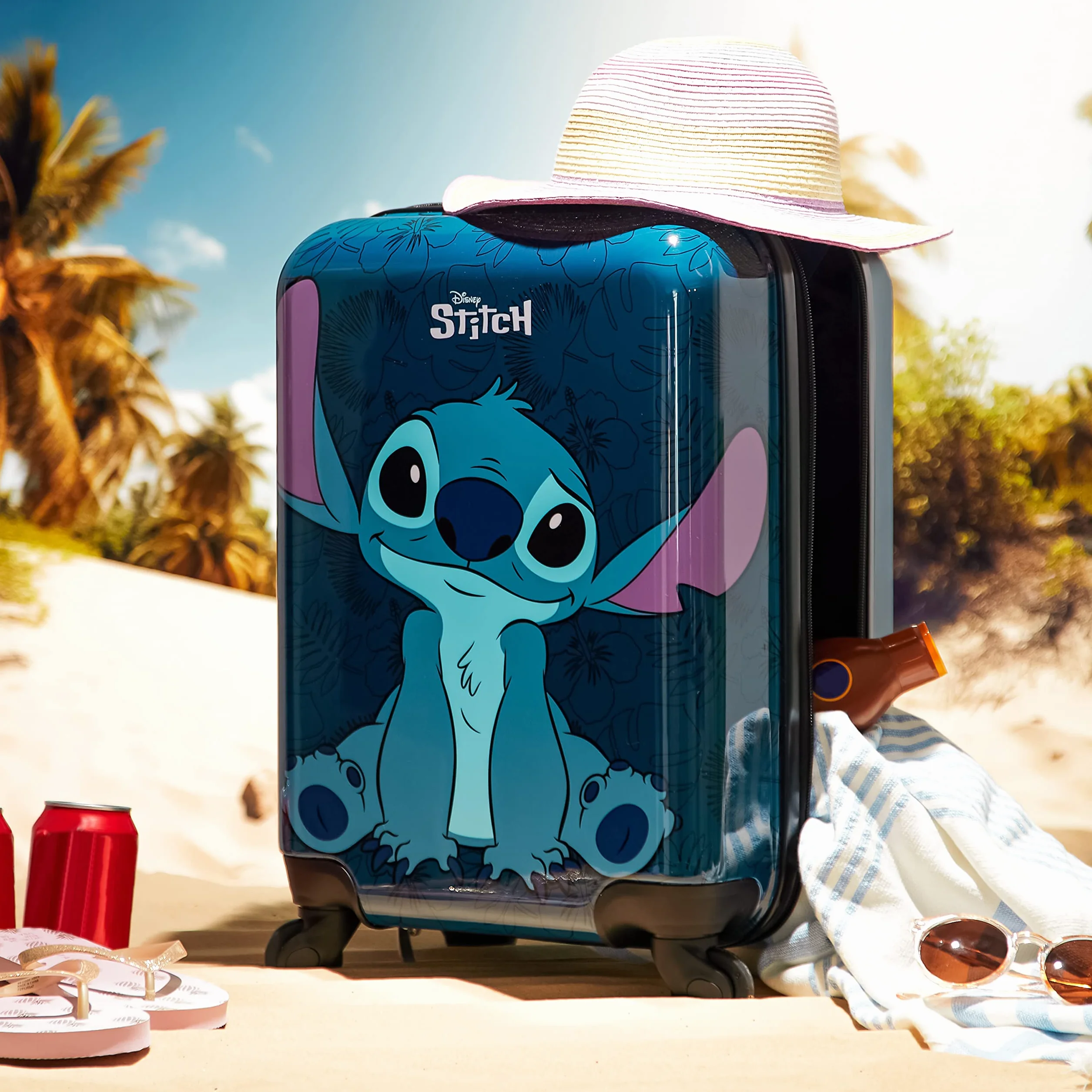 Disney Ścieg nor na torbę podróżną walizki dla dzieci i dorosłych bagaż podręczny lekka torba kabiny twardej skorupy z kółkami i uchwytem Jeden Rozmiar Ciemnoniebieski ścieg