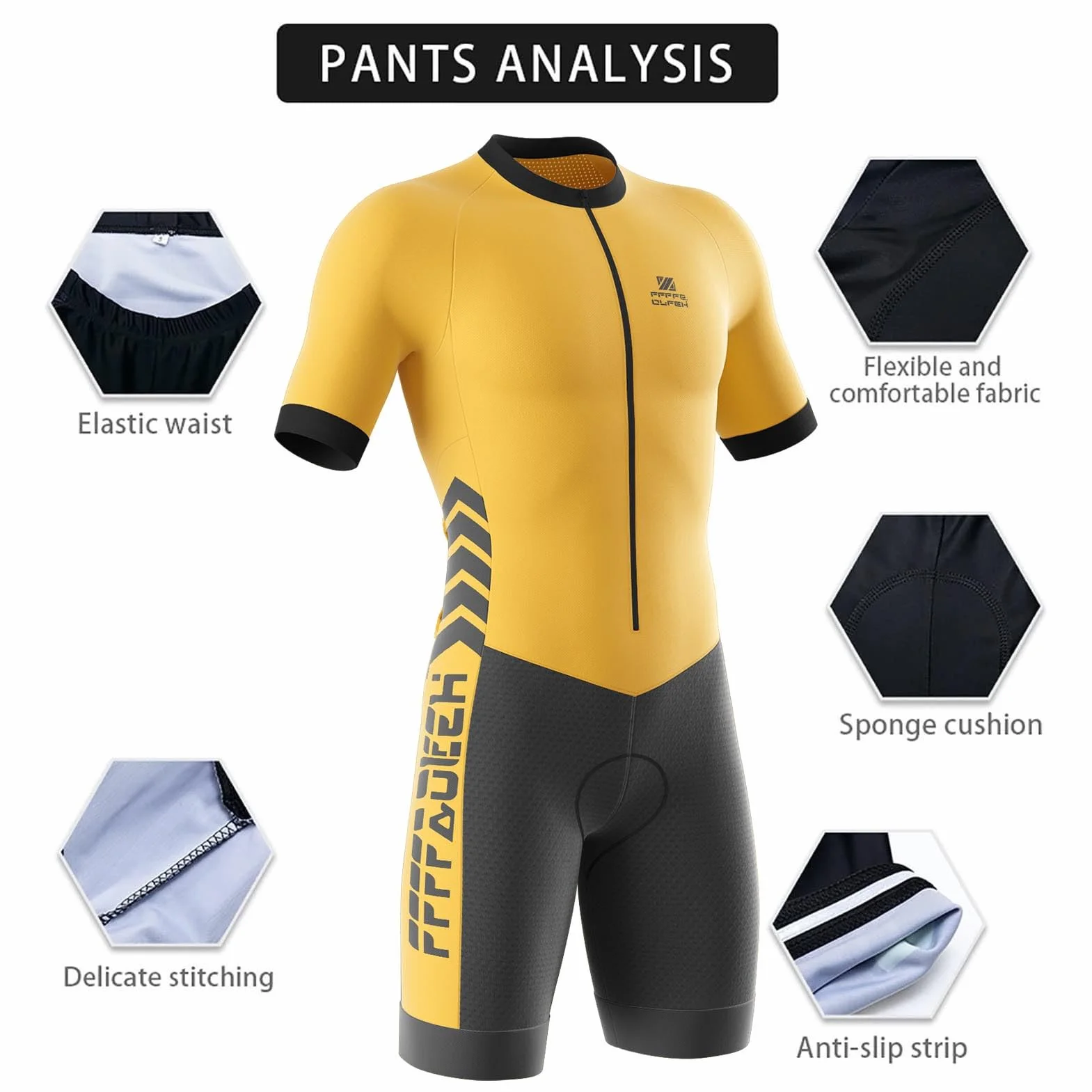 Męski kombinezon rowerowy z wyściółką żelową, triathlonowy, szybkoschnący, oddychający, strój do pływania, jazdy na rowerze, biegania, duatlonu