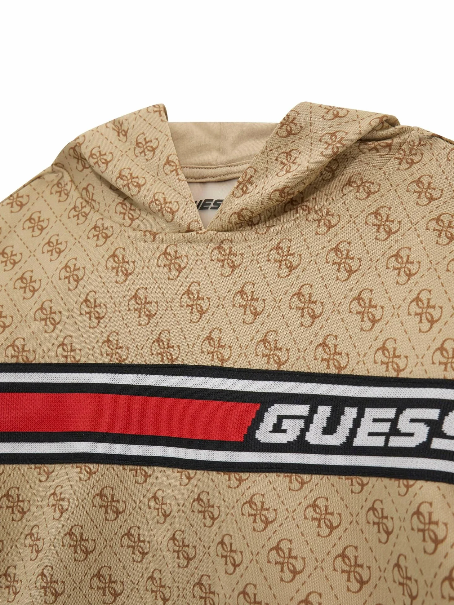 GUESS Chłopięcy sweter z kapturem z nadrukiem na całej powierzchni