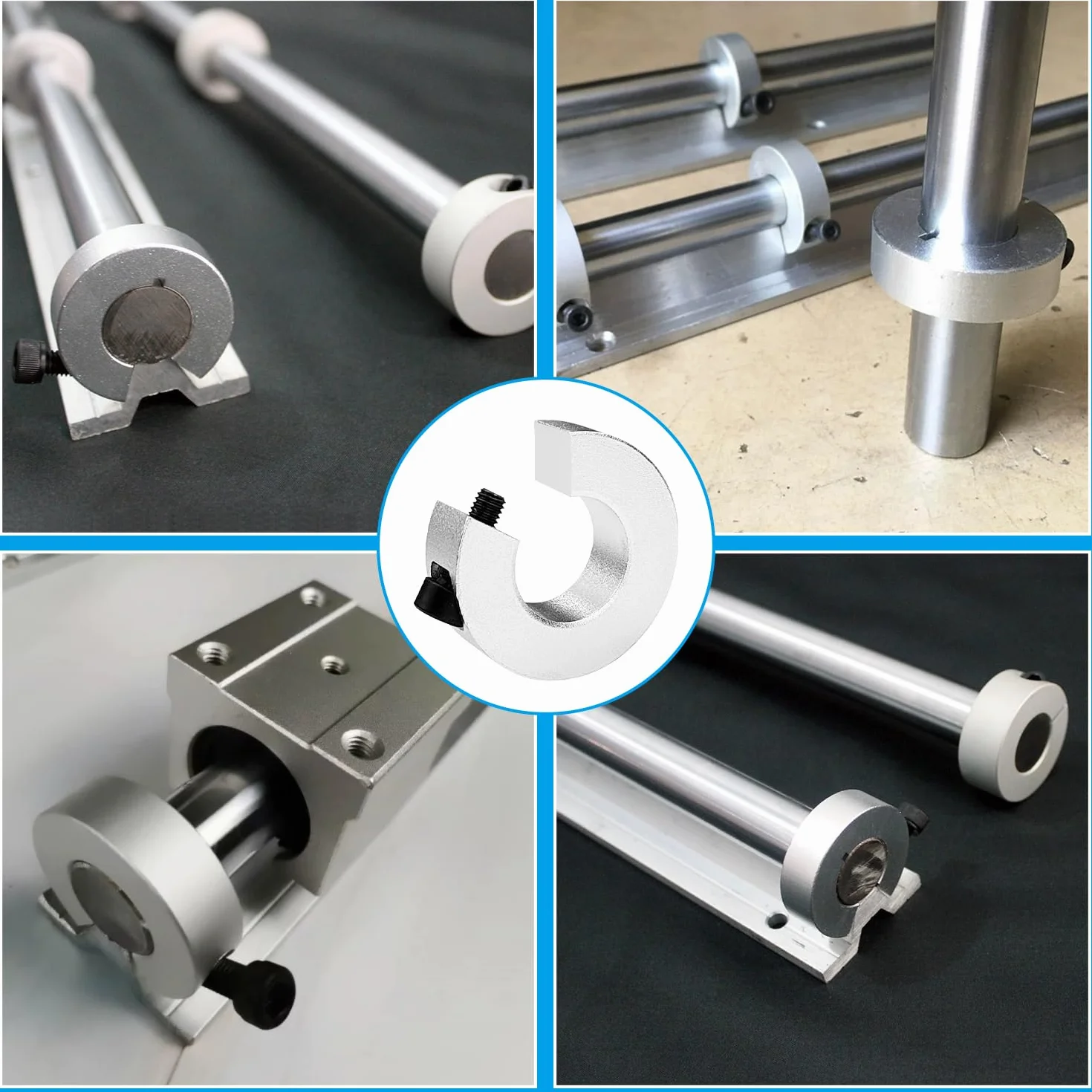 4 SBR20 ogranicznik szyn liniowych, aluminium i stalowa prowadnica 22 mm, pierścień montażowy, maszyny i systemy do przetwarzania żywności, sprzęt tekstylny szyna ślizgowa