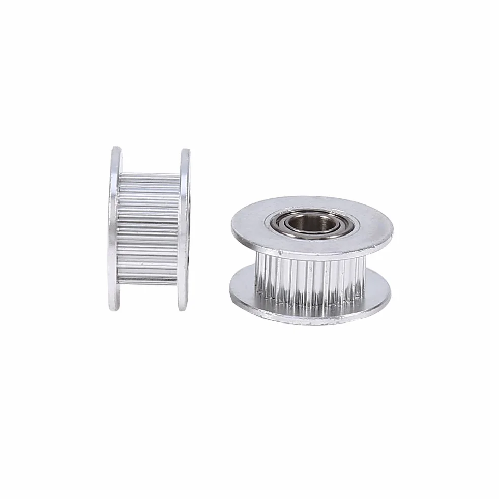 2Pcs Aluminum 5Mm Inner Diameter, 6Mm Idler Pulley Pulley Timing Belt Drive Idler Pulley With Bearing For 3D Printer
