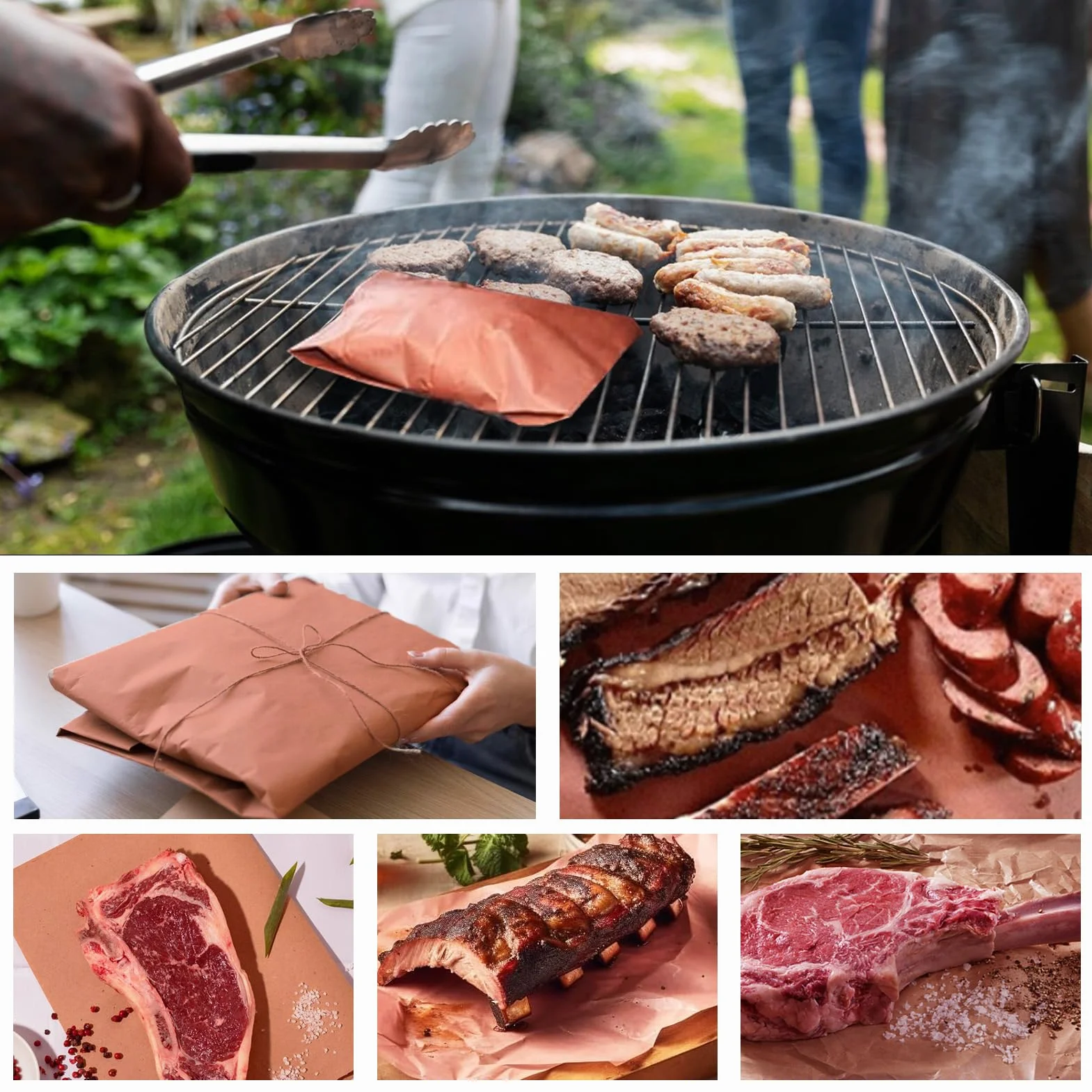 Pink Butcher Paper BBQ papier typu kraft, 30 cm x 15 m, różowy papier rzeźniczy, papier rzeźny, akcesoria do grilla, wędzarni, mięsa ryb, BBQ, piekarnika