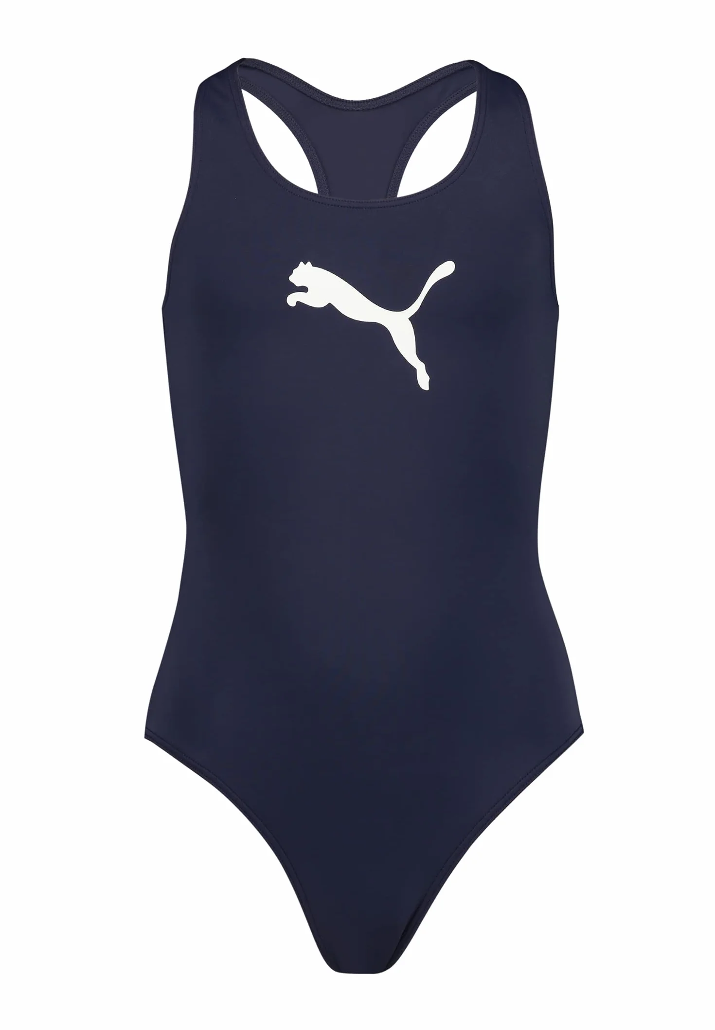 Puma Dziewczynki Racerback Logo Strój Kąpielowy, Granatowy, 164