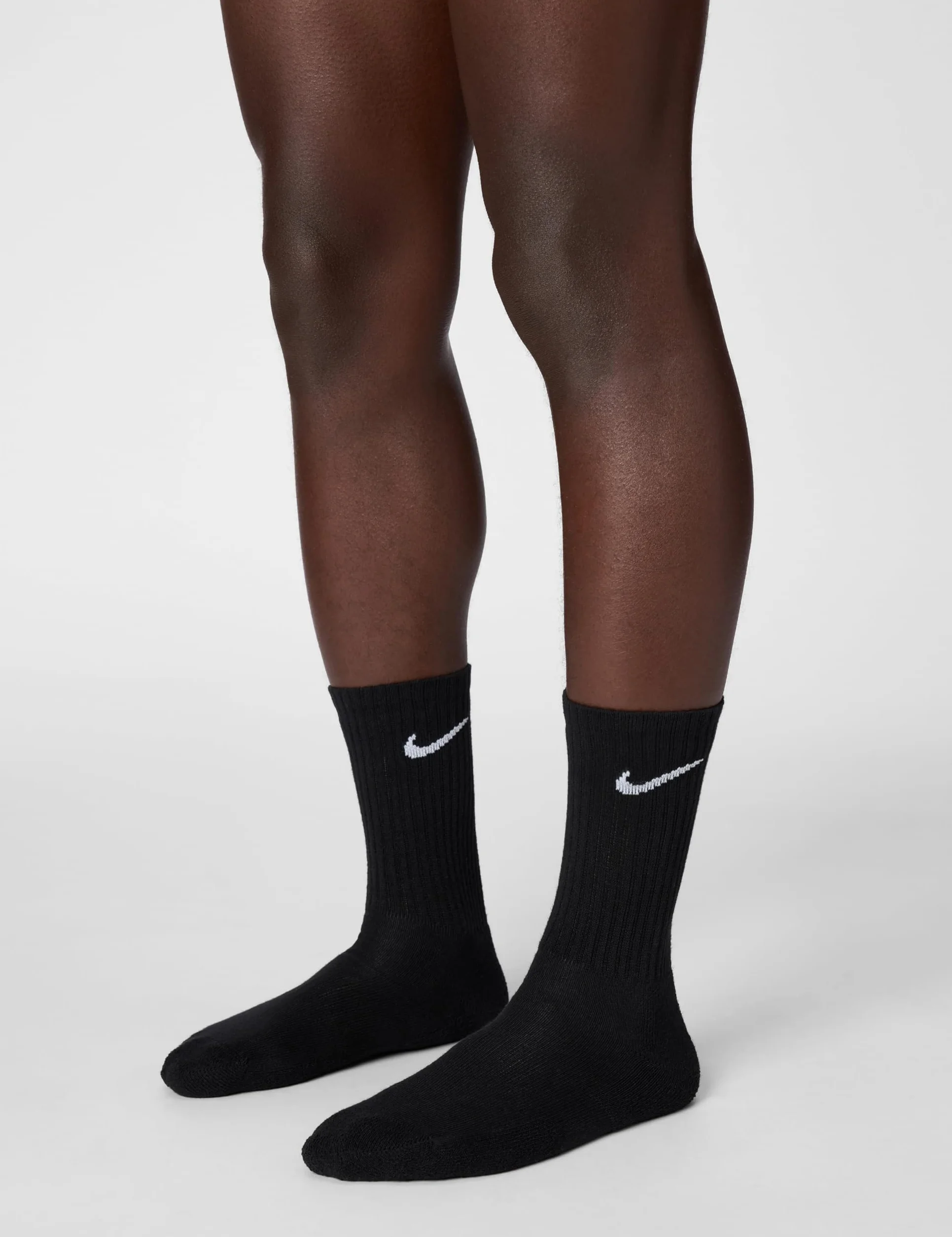 Nike Everyday Cushion Crew Socks, Unisex, Black/White, L (Pack of 6 Pairs)
