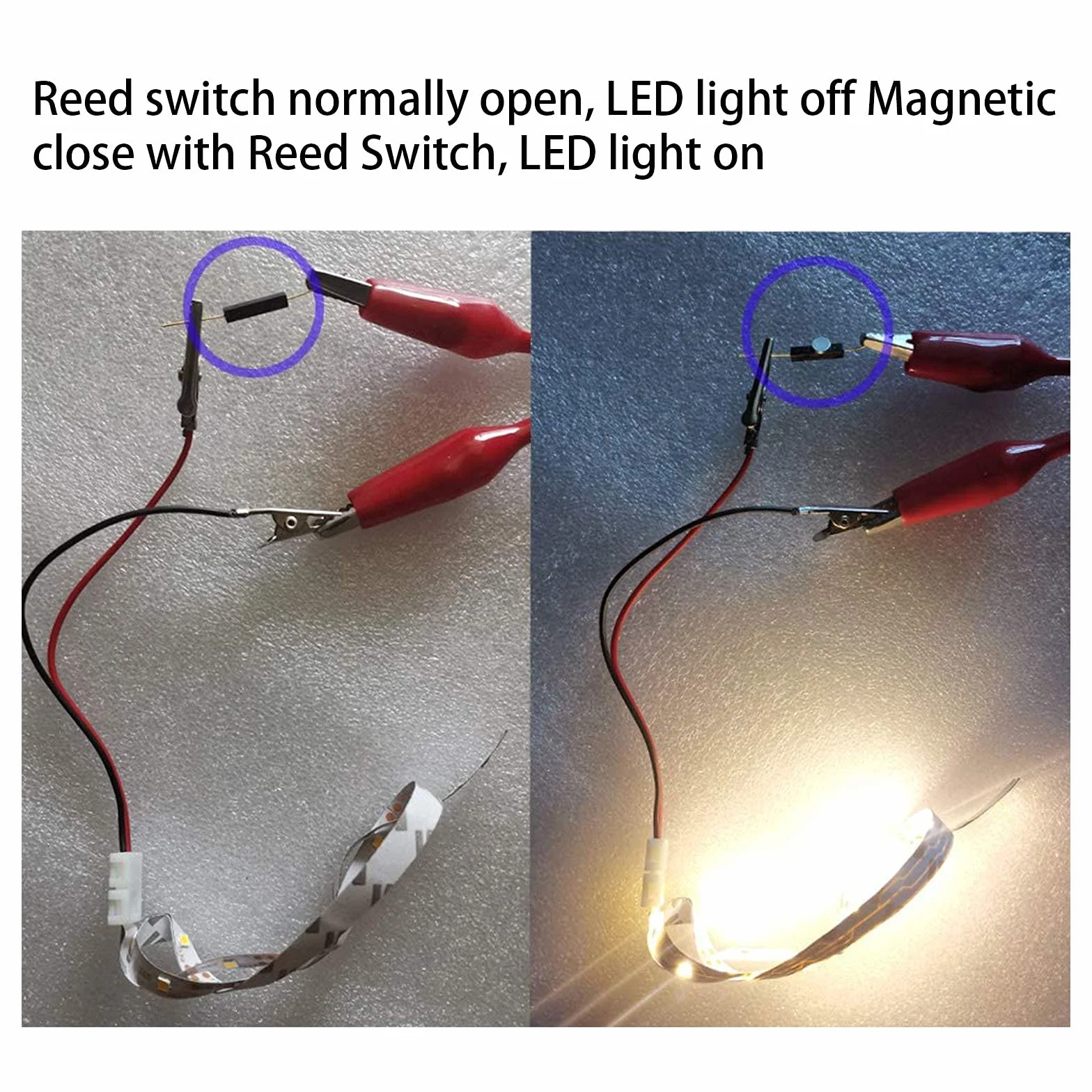 20 x przełącznik trzcinowy normalnie otwarty magnetyczny przełącznik indukcyjny z tworzywa sztucznego antyinterferencyjne 100 V do bieżni i wyłącznika 2,5 x 14 mm