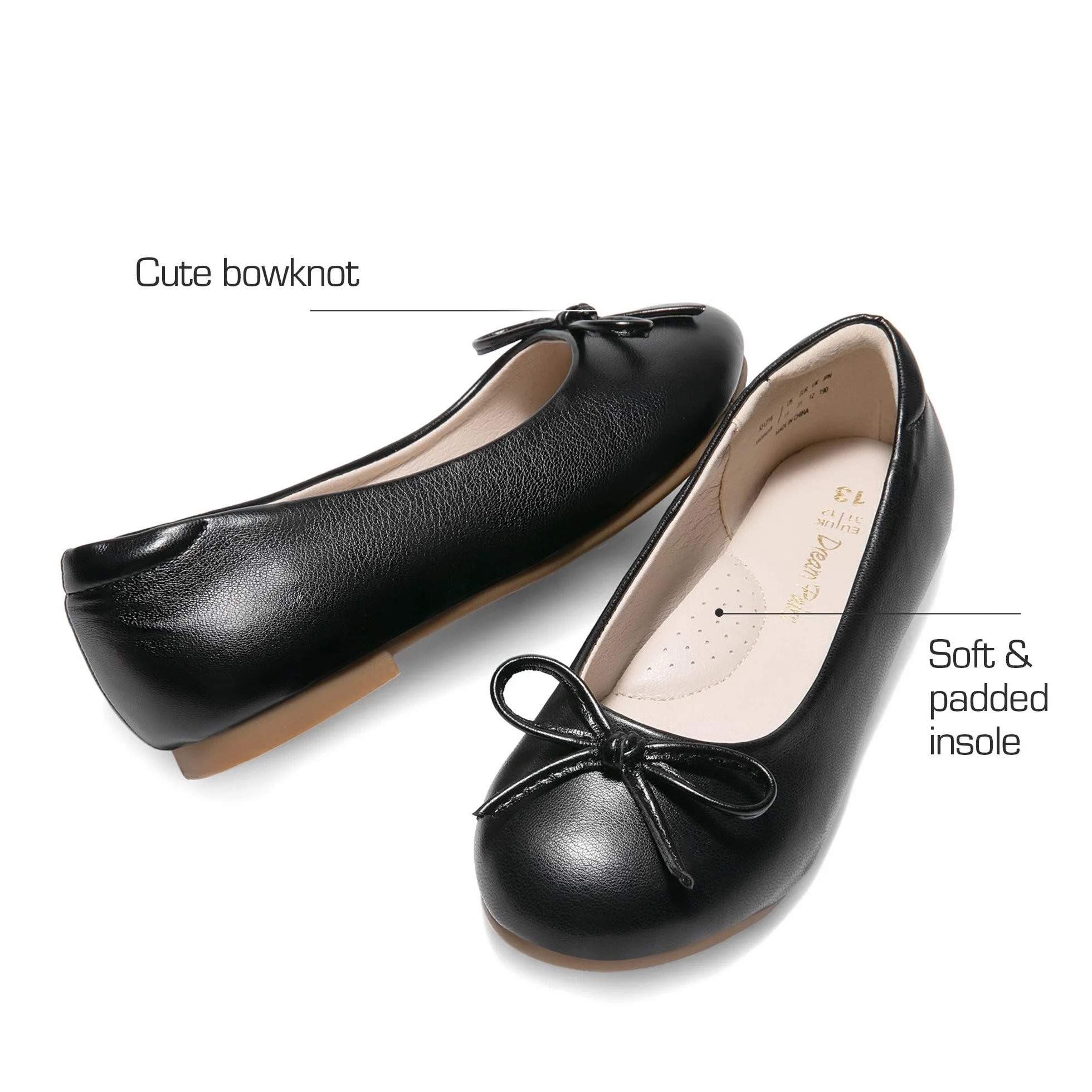 Dream Pairs Dziewczęce buty baleriny wsuwane kokardki kwiatowe na ślub