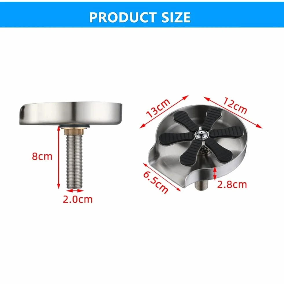 Lanko Cup Washer Glass Rinser for Kitchen Sink Tap Bottle Cleaner for Quick Cleaning at Bar Home Cafe