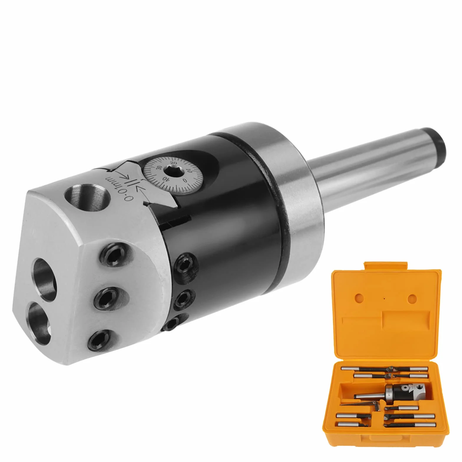 Głowica do Wytaczania, MT2-M10 F1-12 50mm Głowica do Wytaczania z 9 szt. 12mm Wytaczaki Korbowód Akcesoria do Frezarek, Wytaczające Wiertła