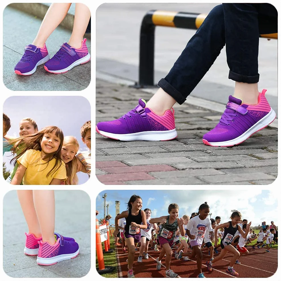 Mitudidi Unisex dziecięce buty sportowe, buty halowe, lekkie, oddychające, buty do biegania, sneakersy dla chłopców i dziewczynek 26-37