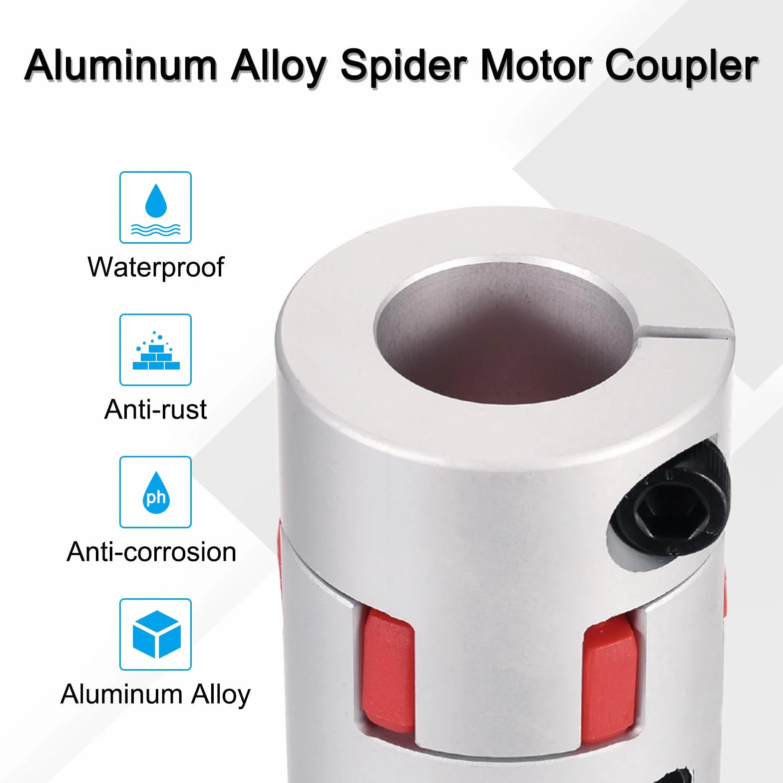 QUARKZMAN Aluminiowe sprzęgło wału 20 mm do 21 mm, elastyczne złącze Spider dł. 50 mm x śr. 40 mm, złącze szczękowe, złącze wału do drukarki 3D, dekoder DIY, frezarki CNC