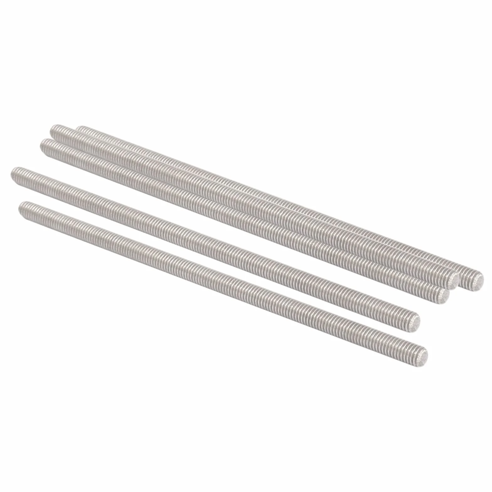 QUARKZMAN M5 x 140mm 0,8mm Krok W pełni gwintowany Pręty x 5szt 304 Stal nierdzewna Mężczyzna gwintowany Pręt do śrub i zacisków i wieszaków oraz U śruby,[Srebrny]