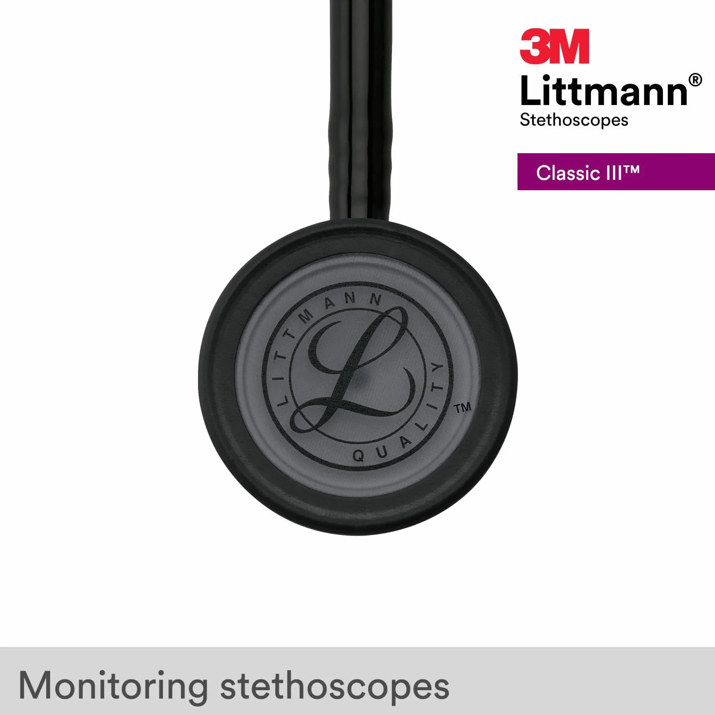 Stetoskop monitorujący 3M™ Littmann® Classic III™ z bezpłatnym grawerowaniem laserowym (czarny - czarny matowy 5803)