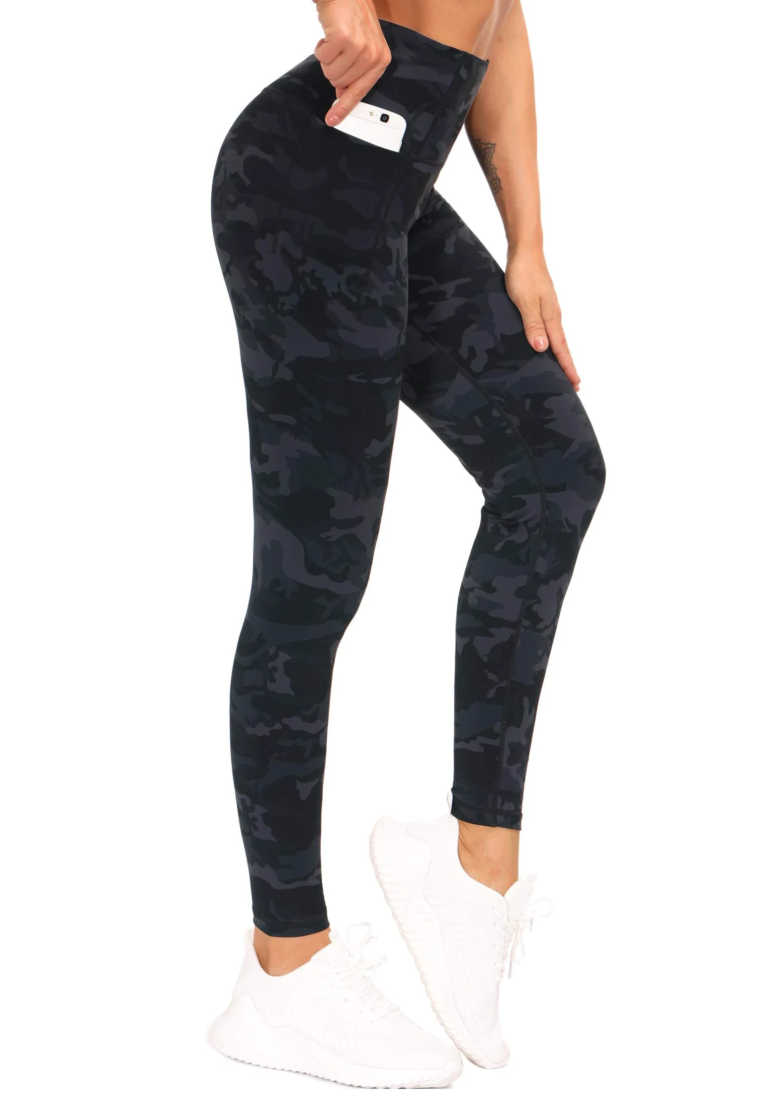 THE GYM PEOPLE Legginsy treningowe z kieszeniami z wysokim stanem sportowe spodnie do jogi dla kobiet do biegania, fitnessu