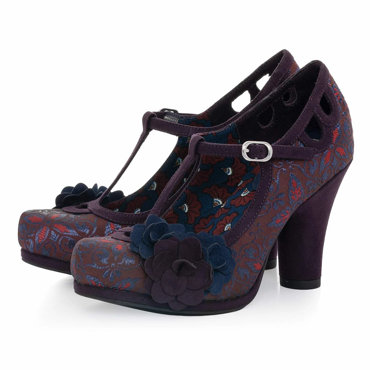 Ruby Shoo Damskie buty Valerie Orange T-Bar z platformą