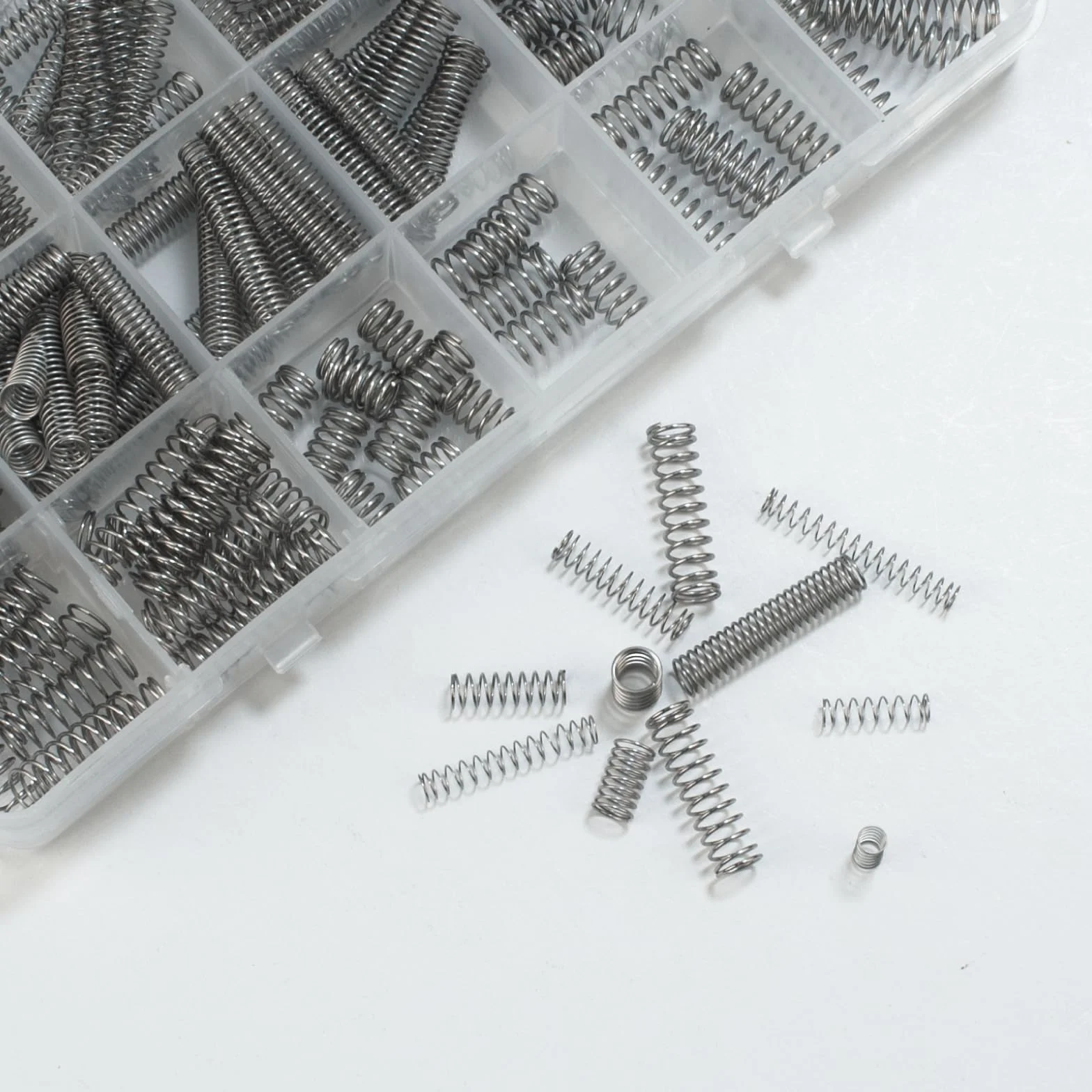 294 sztuki zestawu sprężyn naciskowych, sprężyny ze stali nierdzewnej, spiralne metalowe sprężyny, mały zestaw sprężyn, mechaniczne sprężyny