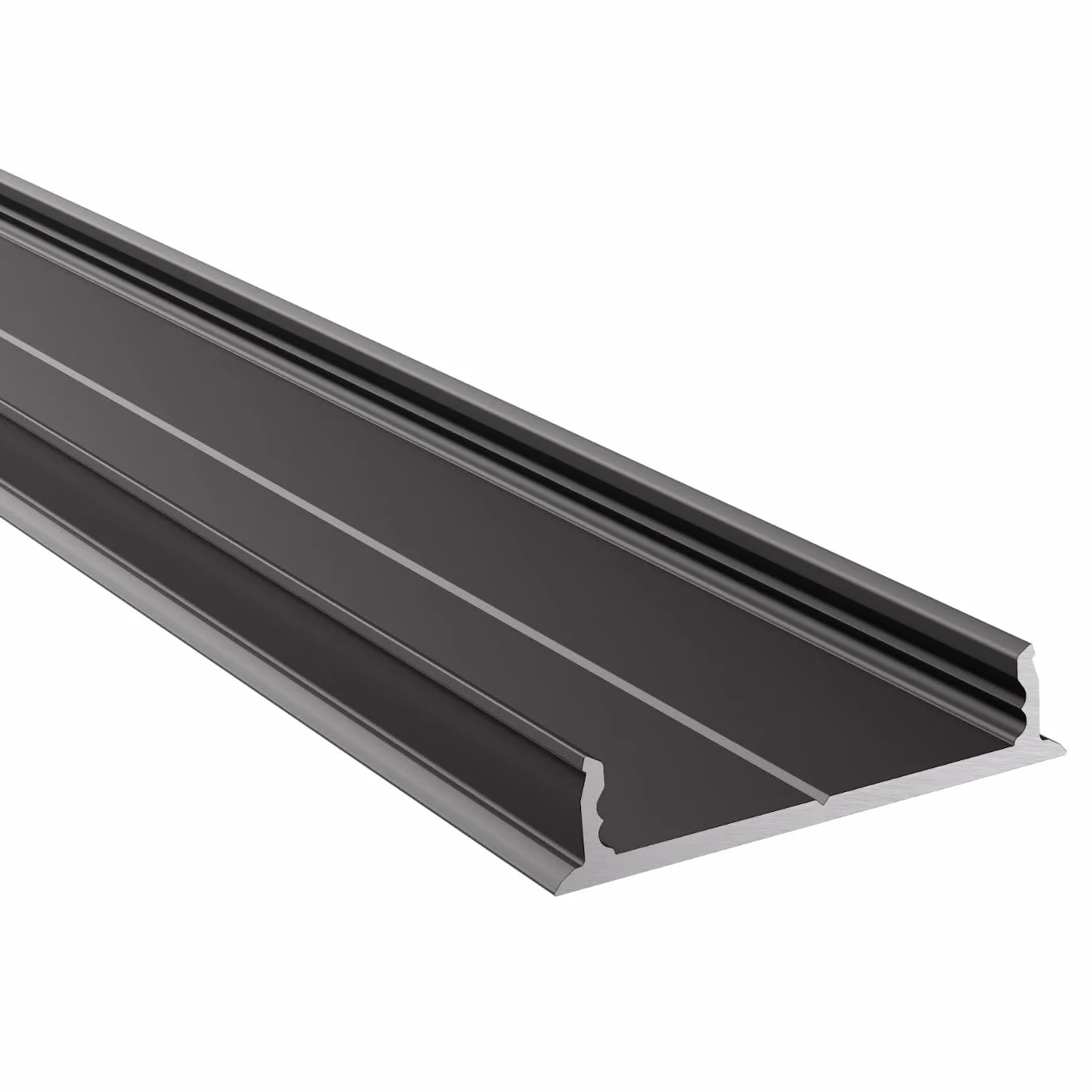 Profil aluminiowy do taśm LED | 200 cm | 2m | Profil natynkowy | w zestawie osłona + akcesoria | dla 12 mm taśm LED (Profil aluminiowy CZARNY z mleczną osłoną) | Leine
