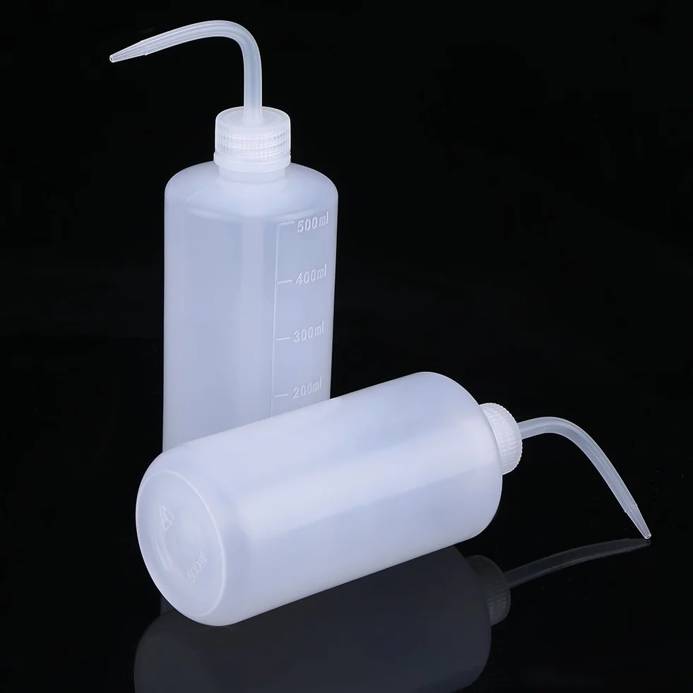 2 szt. 500 ml plastikowa zielona butelka na mydło, bezpieczna butelka na wodę narzędzia żelowe butelka do mycia butelek na łokieć urządzenie laboratoryjne do podlewania roślin mycie tatuażu