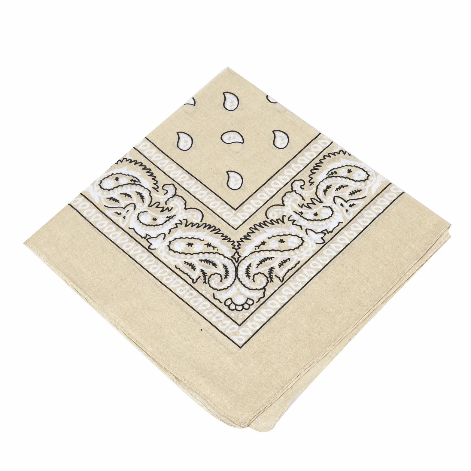 Boolavard Bandana chusta na głowę chusta na szyję - wzorzysta: wzór Paisley - 100% bawełna!, naturalny, 56cmx56cm