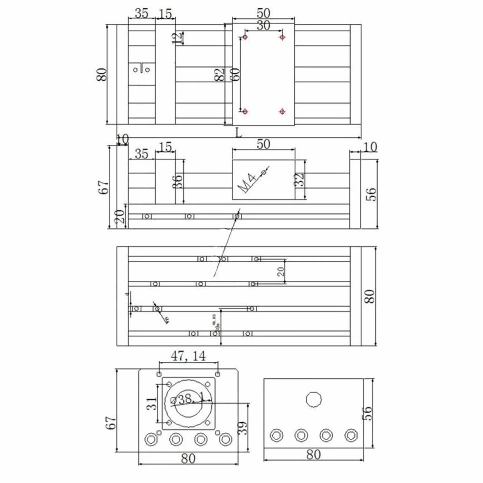 Prowadnica Liniowa CNC, M5 o Skoku 200 Mm, Wysoce Precyzyjna śruba Kulowa, stopień Liniowy, Siłownik Liniowy Przesuwny, stół Przesuwny Krzyżowy dla Majsterkowiczów, Router CNC,