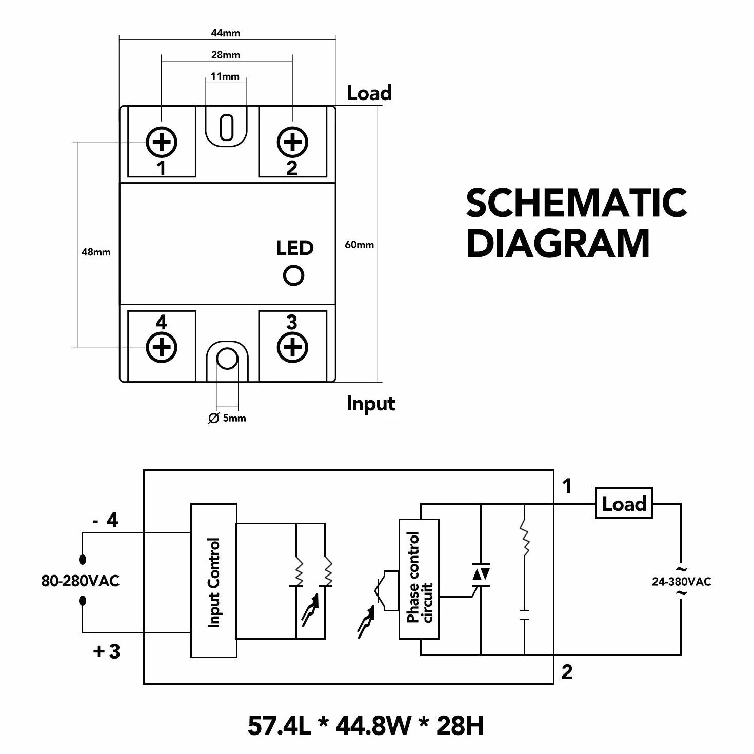 Hailege 2pcs SSR-25DA Solid State Relay Single Phase Semi-Conductor Input 3-32V DC Output 24-380V AC