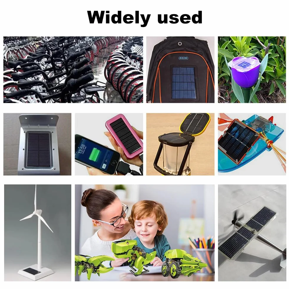 Mini panel słoneczny, mikro moduł słoneczny, mały panel słoneczny, polikrystaliczny krzem, odpowiedni do rowerów solarnych, plecaków solarnych, lamp trawnikowych, lamp, 5 sztuk, 80 x 45 mm, 5 V 100 mA