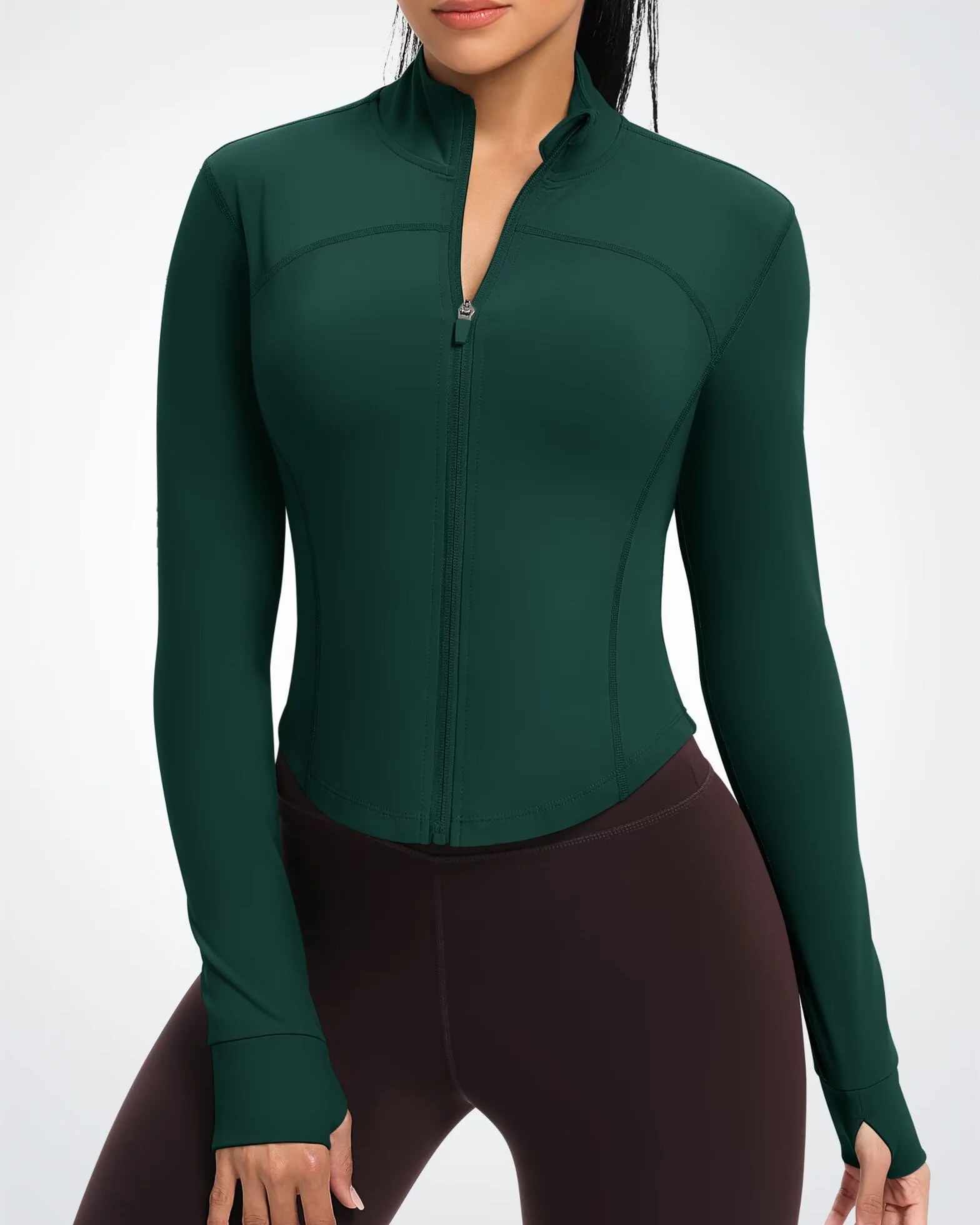 QUEENIEKE damska kurtka do biegania slim fit i miękka w dotyku bluza sportowa z pełną boczną kieszenią na zamek błyskawiczny