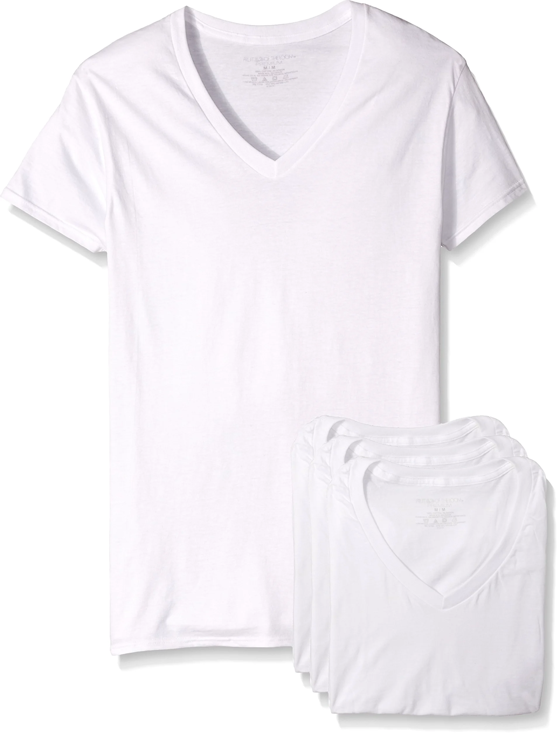 Fruit of the Loom Podkoszulek Mężczyźni Premium V-neck Tee (Pack of 4) (4 w zestawie)