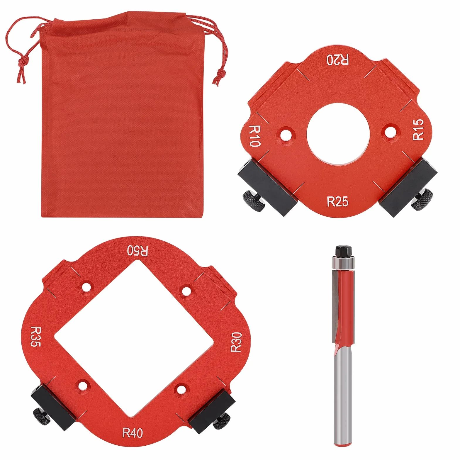 Szablon Promienia Promienia Okrągłego Aluminium R10 DO R50 RADIUS RADIUS Z BIT ROUTER DO PROBRYKI