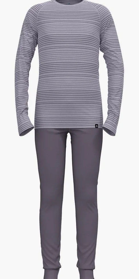 Odlo Kids Base Layer Set Uniseks - dzieci Odlo Thermounterwäsche Kinder Merino 200 I Winterleggings und Langarm Thermoshirt Mädchen Jungen