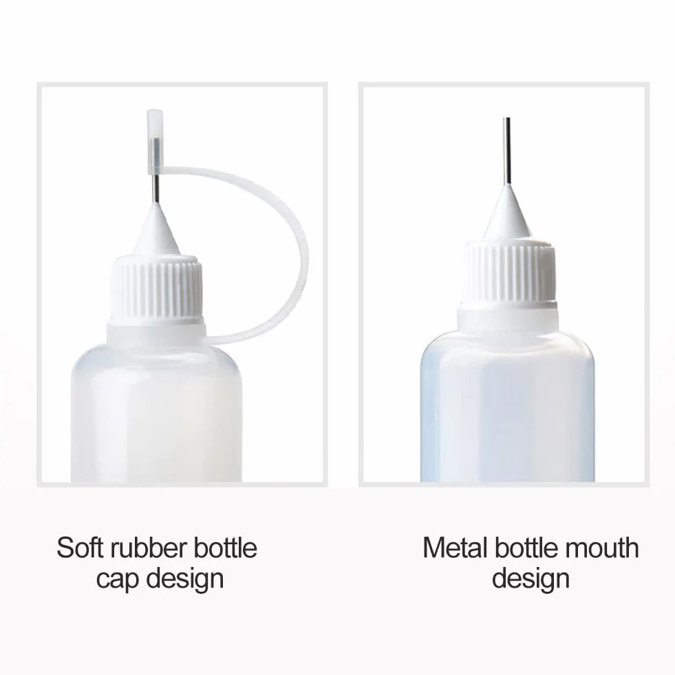 Butelka z igłą 10ml x 4 szt., aplikator kleju, ściskane butelki z dyszami, DIY narzędzie