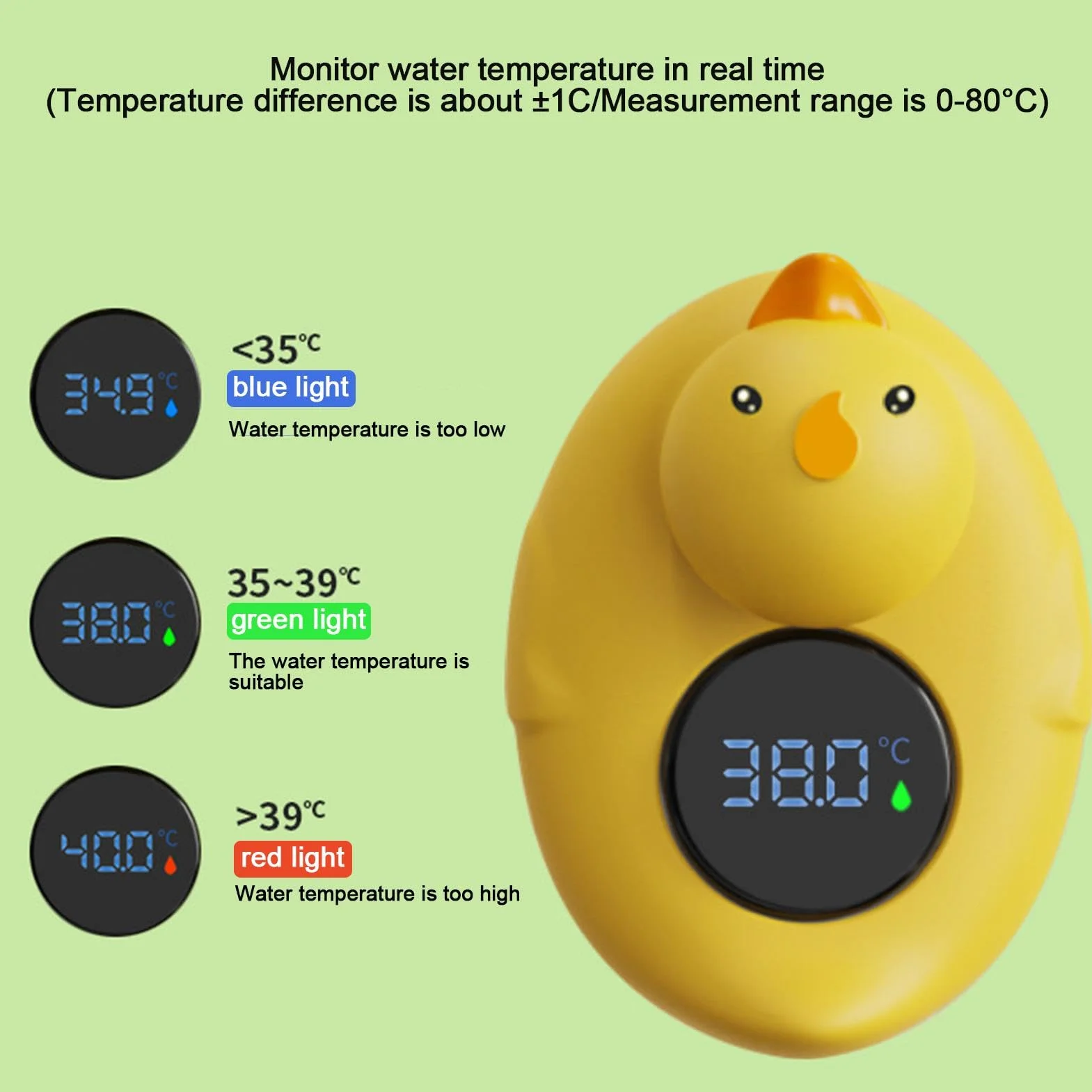Duck Baby Bath Temperature Meter | cyfrowy miernik temperatury w pokoju i łazience, bezpieczny monitor temperatury wody i pokoju do kąpieli dla niemowląt, basenu, kąpieli dla niemowląt, niemowląt