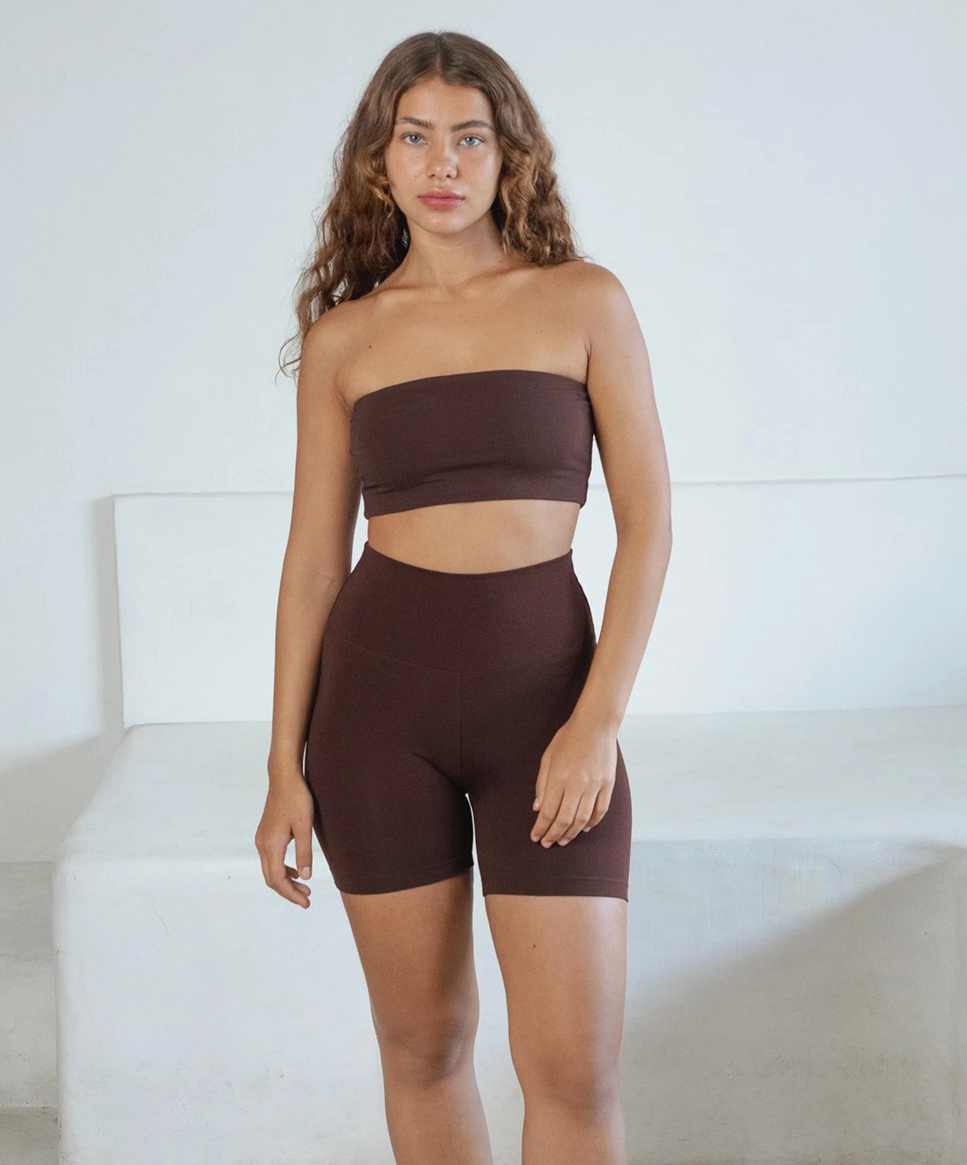 BAYDI Creamlush damskie spodnie rowerowe, 20 cm, wygodne, krótkie spodnie sportowe z wysoką talią, do jogi, pilatesu, na czas wolny, na co dzień