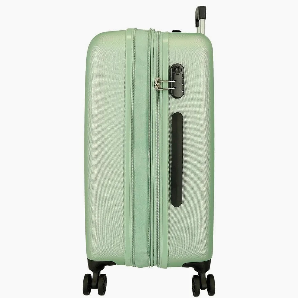 Roll Road Kambodża walizka kabinowa, zestaw walizek z twardego tworzywa ABS, różne rozmiary, zamek szyfrowy z boku 4 koła podwójne bagaż ręczny, Zielony, 75 cm x 52 cm x 30 cm, Duża walizka