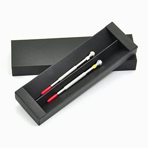 Zestaw śrubokrętów do naprawy zegarka, 2 sztuki śrubokrętów płaskich 0,6 mm - 2,0 mm, zestaw narzędzi do naprawy zegarków