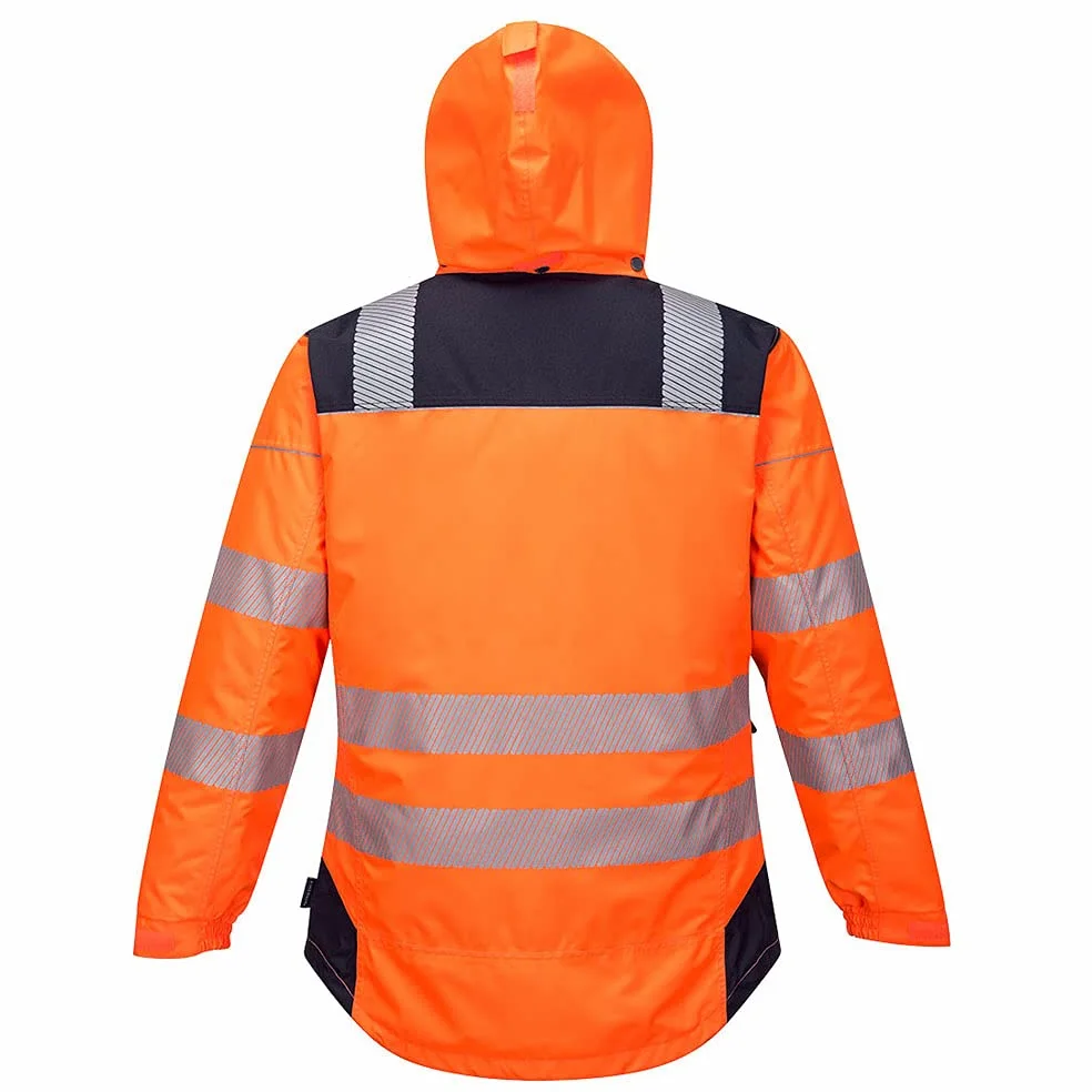 Portwest T400 Kurtka robocza PW3 Elementy Odblaskowe Elastyczna Konstrukcja | Pomarańczowy/Granatowy, 2XL, EN ISO 20471 Klasa 3, EN 342, Krój Standardowy, Długi Rękaw, 300D Oxford, Wodoodporność, Zima