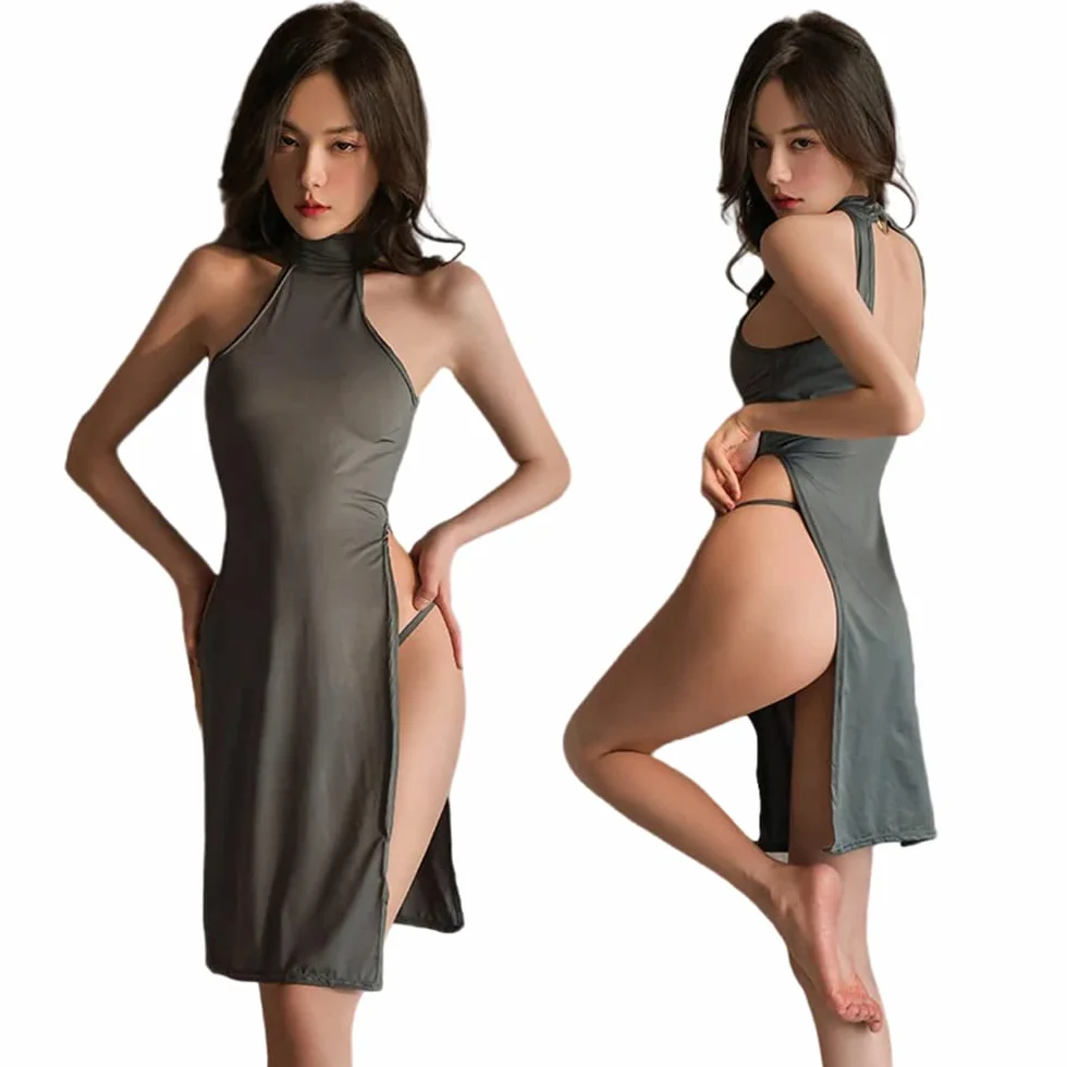 SINROYEE Damska Bielizna Nocna Cheongsam Cosplay Sukienka Klubowa Duży Rozmiar