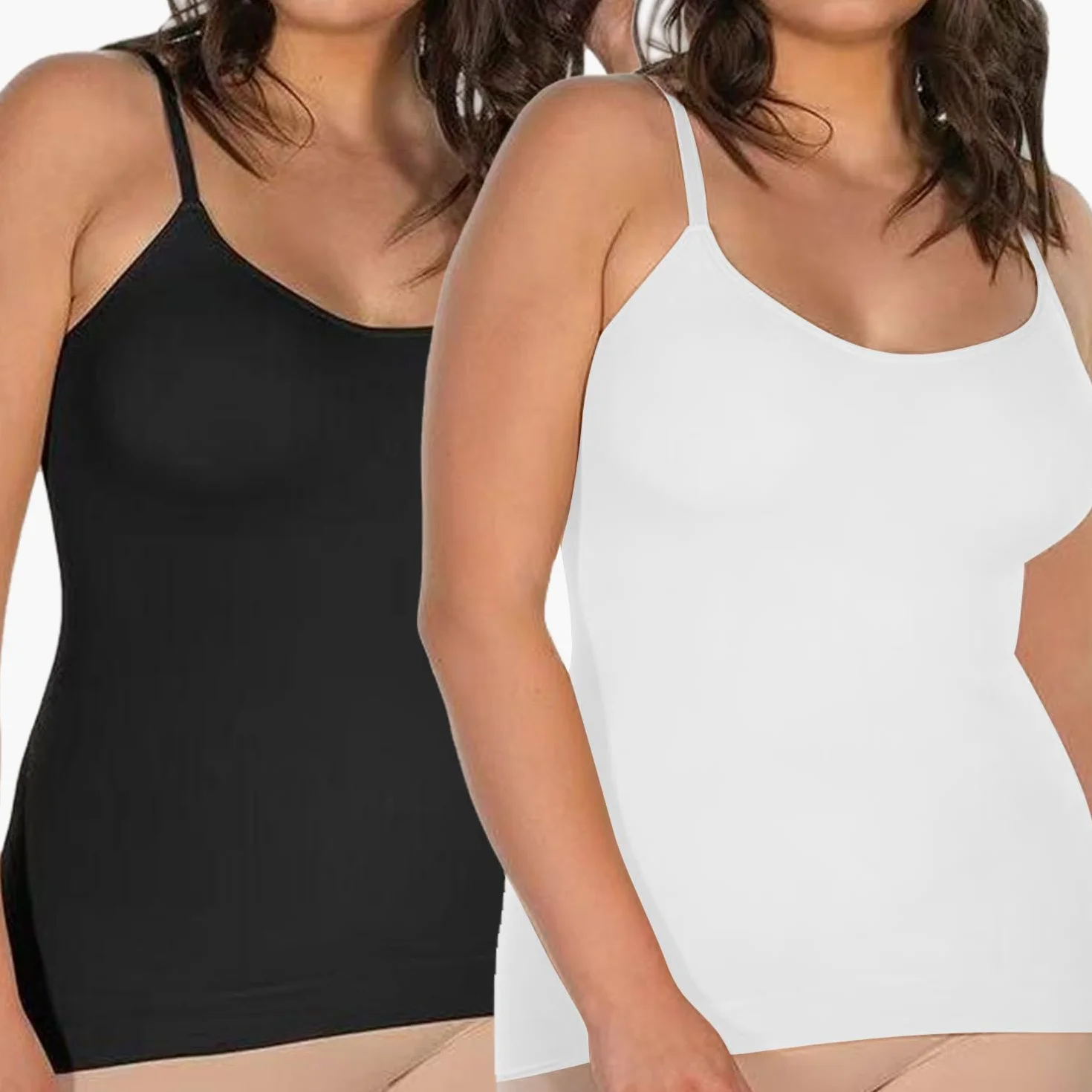 Damska bielizna modelująca plus size tank top kompresyjny kontrola brzucha wycięcie dekolt topy bez rękawów bezszwowe topy Cami