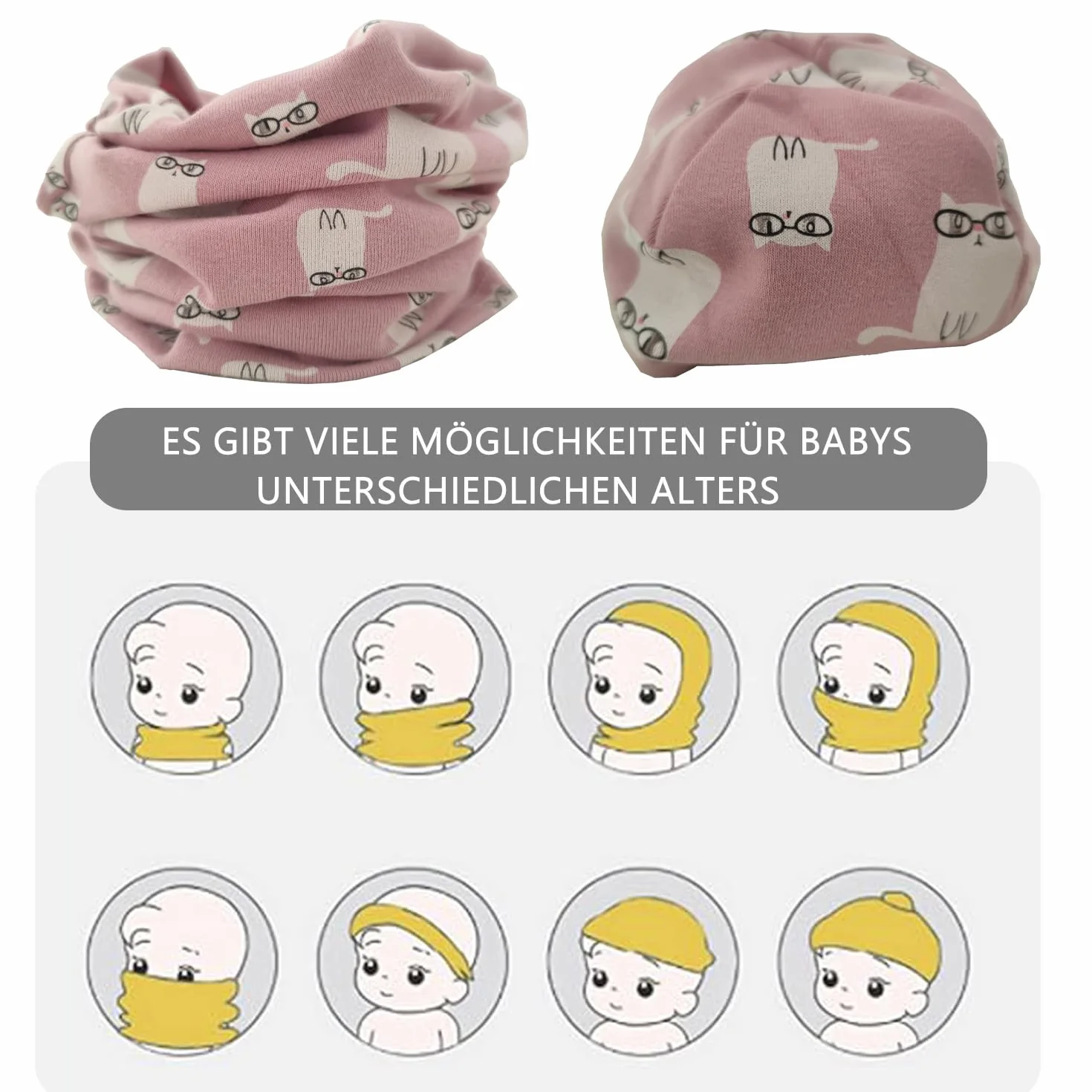 Dziecięcy Zestaw Bawełnianych Czapek i Szalików - Czapka Zimowa Beanie dla Chłopców i Dziewczynek, Szal Kominowy dla Niemowląt, Zimowy Look