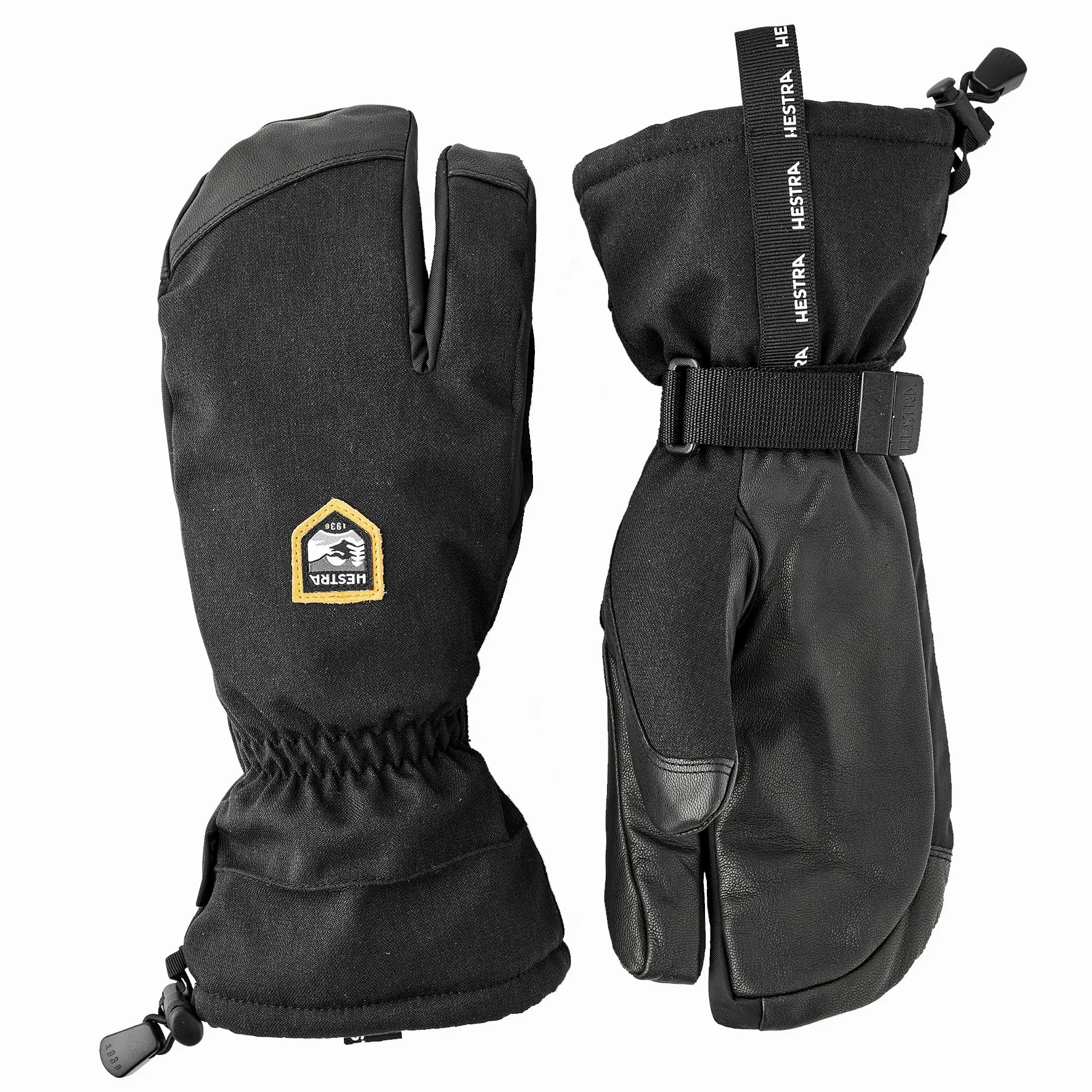 Hestra Unisex CZone Mountain 3-palcowa rękawica, wodoodporna, wiatroszczelna skórzana rękawica do narciarstwa alpejskiego dla mężczyzn i kobiet