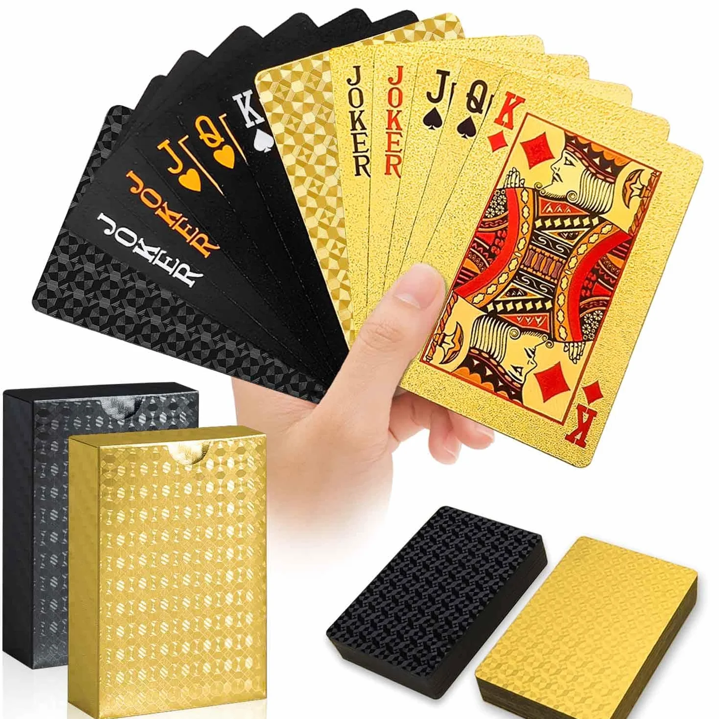 Plastikowe Karty do Gry 2 Sztuki, Wodoodporne Karty do Pokera, Profesjonalna Talia Kart, Czerwone Standardowe Talie Kart do Gry w Texas, Go Fish, Hearts, Blackjack, Canasta Gry Karciane