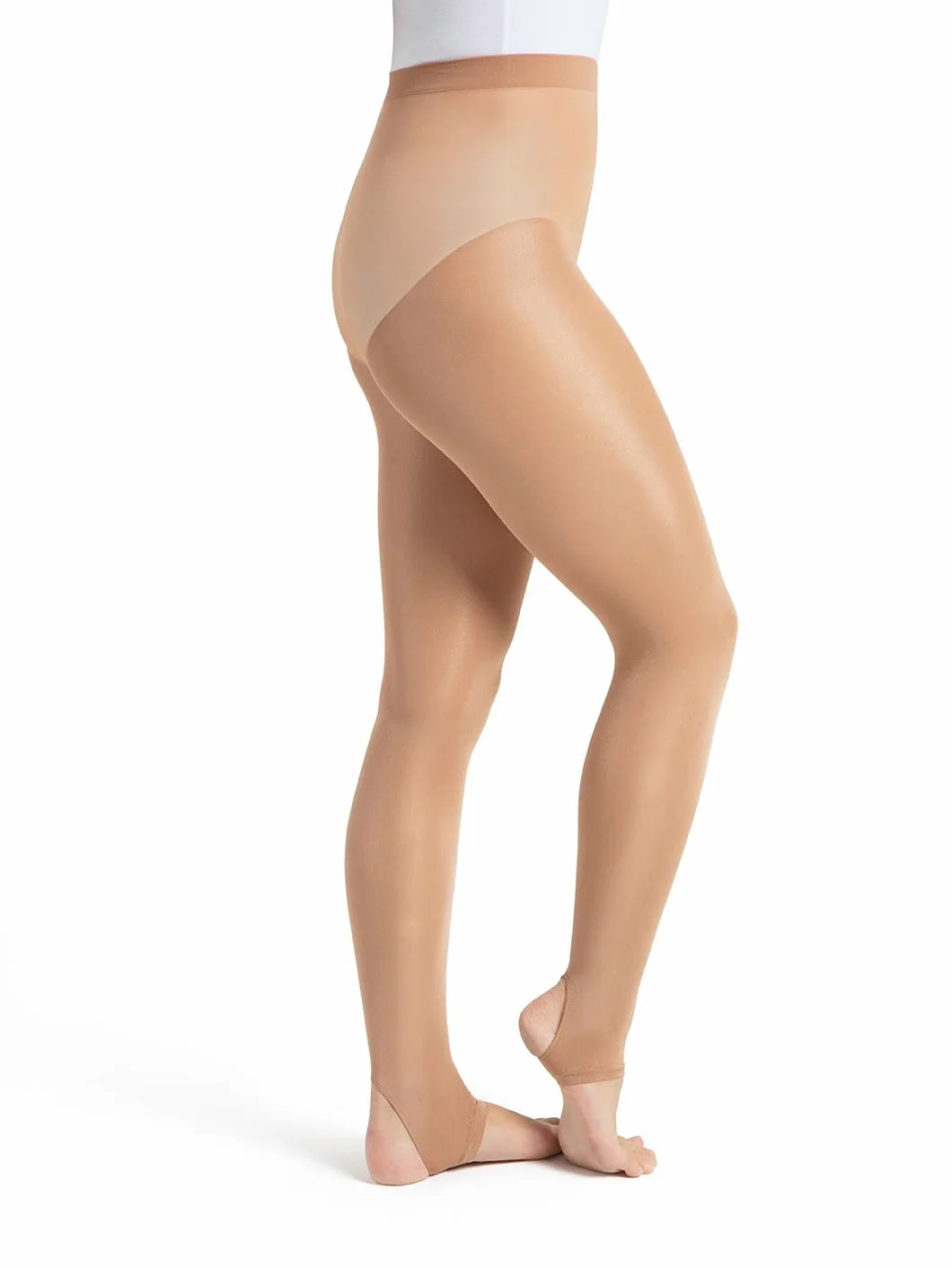 Capezio 126 ultra połyskujące rajstopy ze strzemionami, Kolor Skóry, 7 lat
