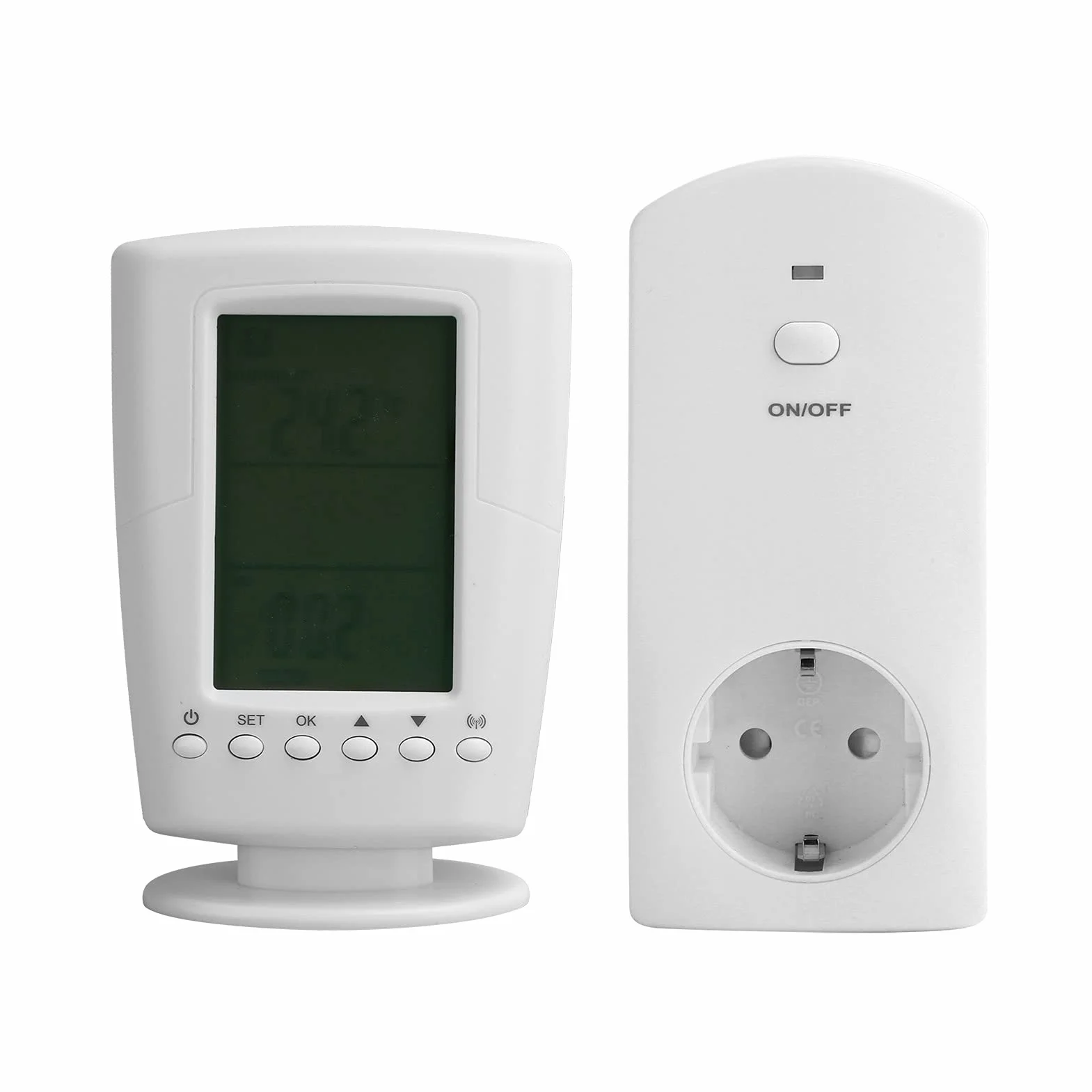 Gniazdo Termostatu, Regulator Temperatury LCD z Podświetlanym, Bezprzewodowym, Zdalnie Programowalnym Gniazdem Termostatu, 0-60℃ / 32‑140℉(Wtyczka EU 230V)
