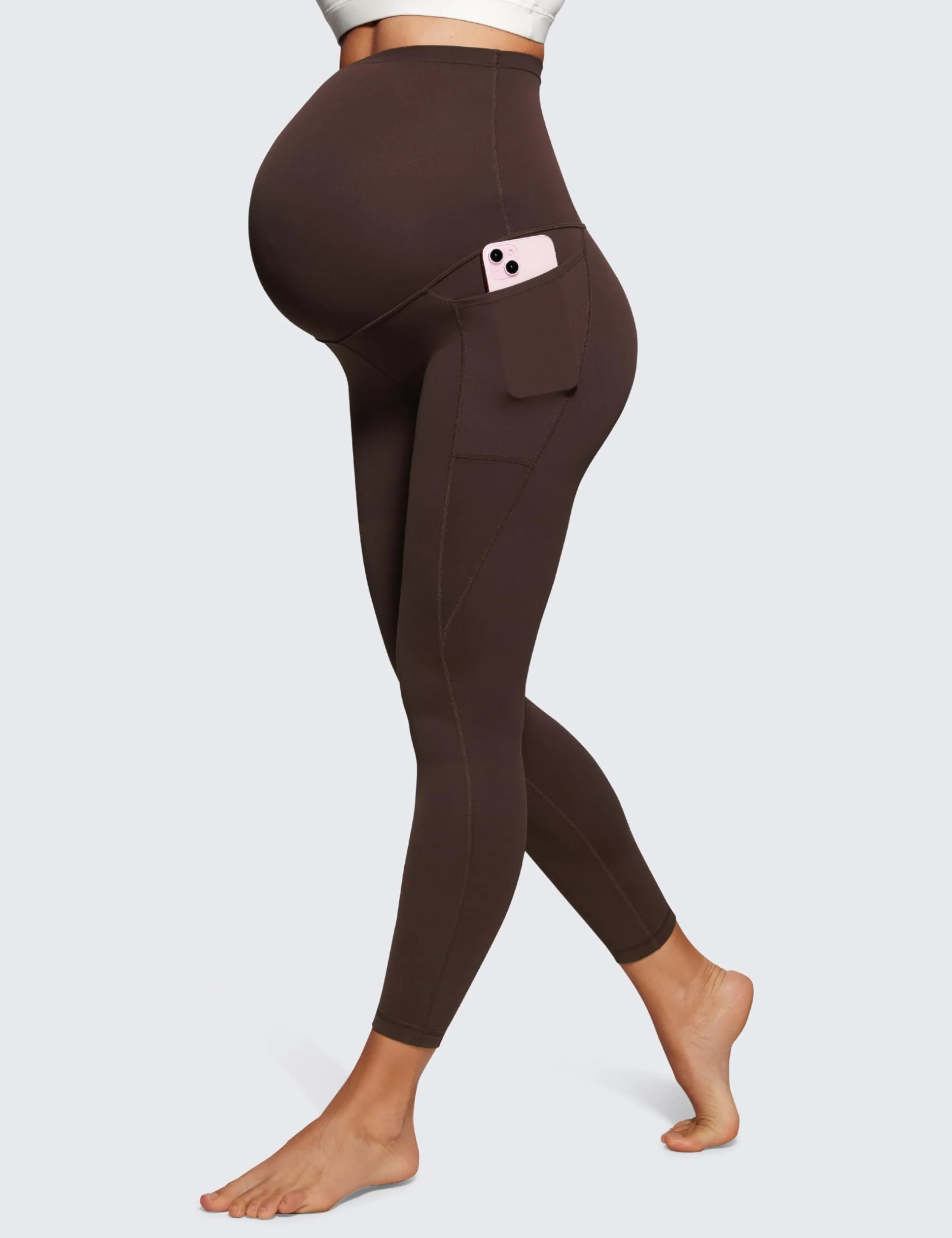 CRZ YOGA Damskie legginsy ciążowe Butterluxe z kieszeniami 25 cali spodnie do ćwiczeń i jogi